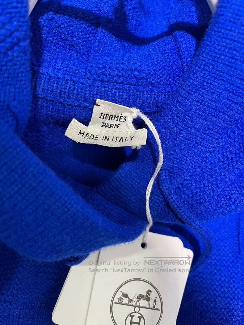 Hermes Hermes Hooded Sweater - Pure Wool - Klein Blue Size XS / US 0-2 / IT 36-38 - 3 Thumbnail