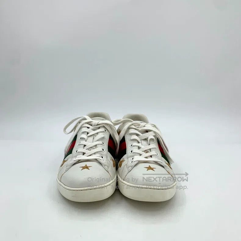 Gucci Gucci Ace Series White Striped Webbing Bee Embroidery Lace Size US 8 / EU 41 - 3 Thumbnail