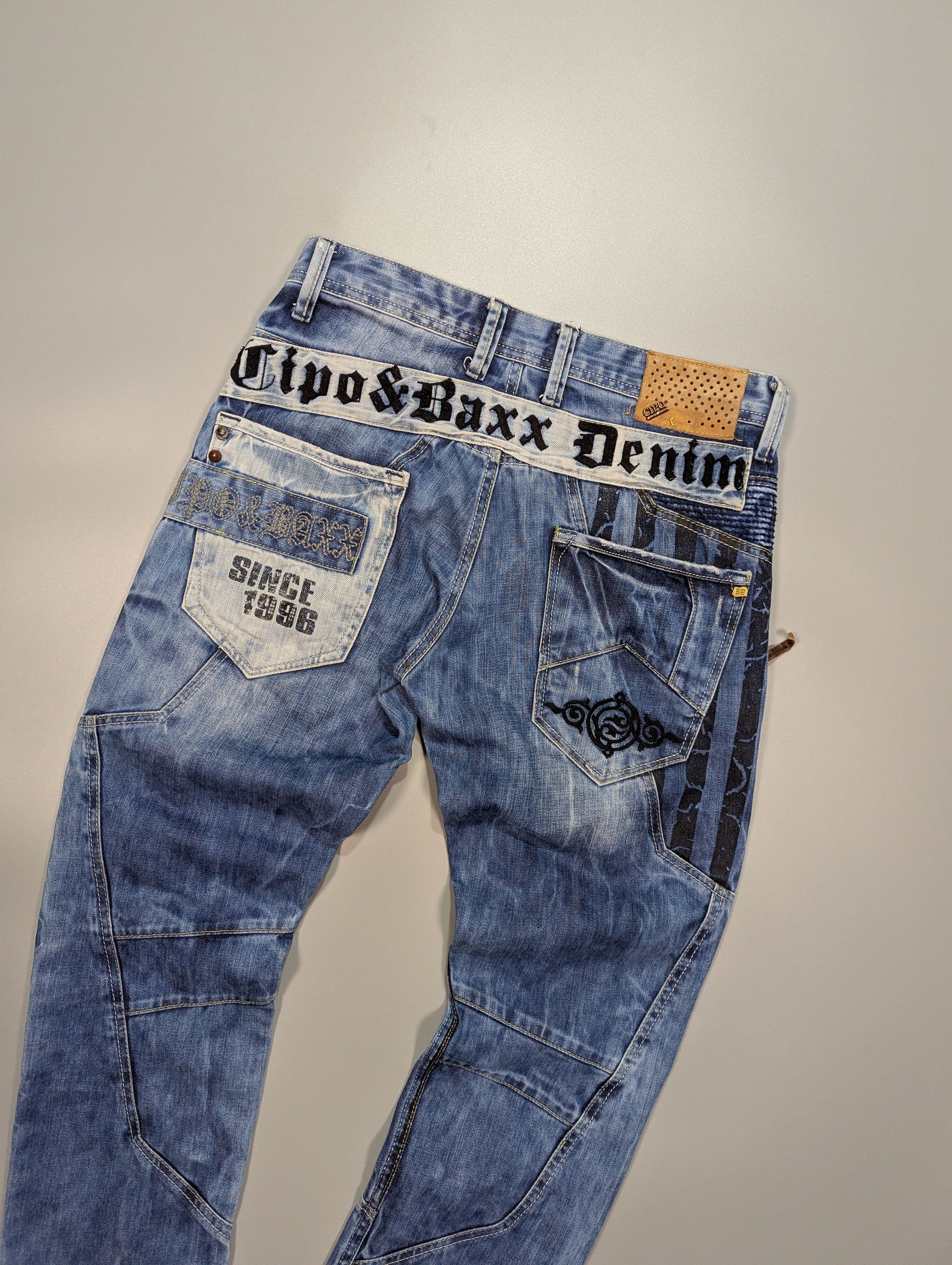 Japanese Brand CIPO BAXX Vintage Rapper Distressed Blue Y2K Jeans Men's Size US 29 - 9 Thumbnail