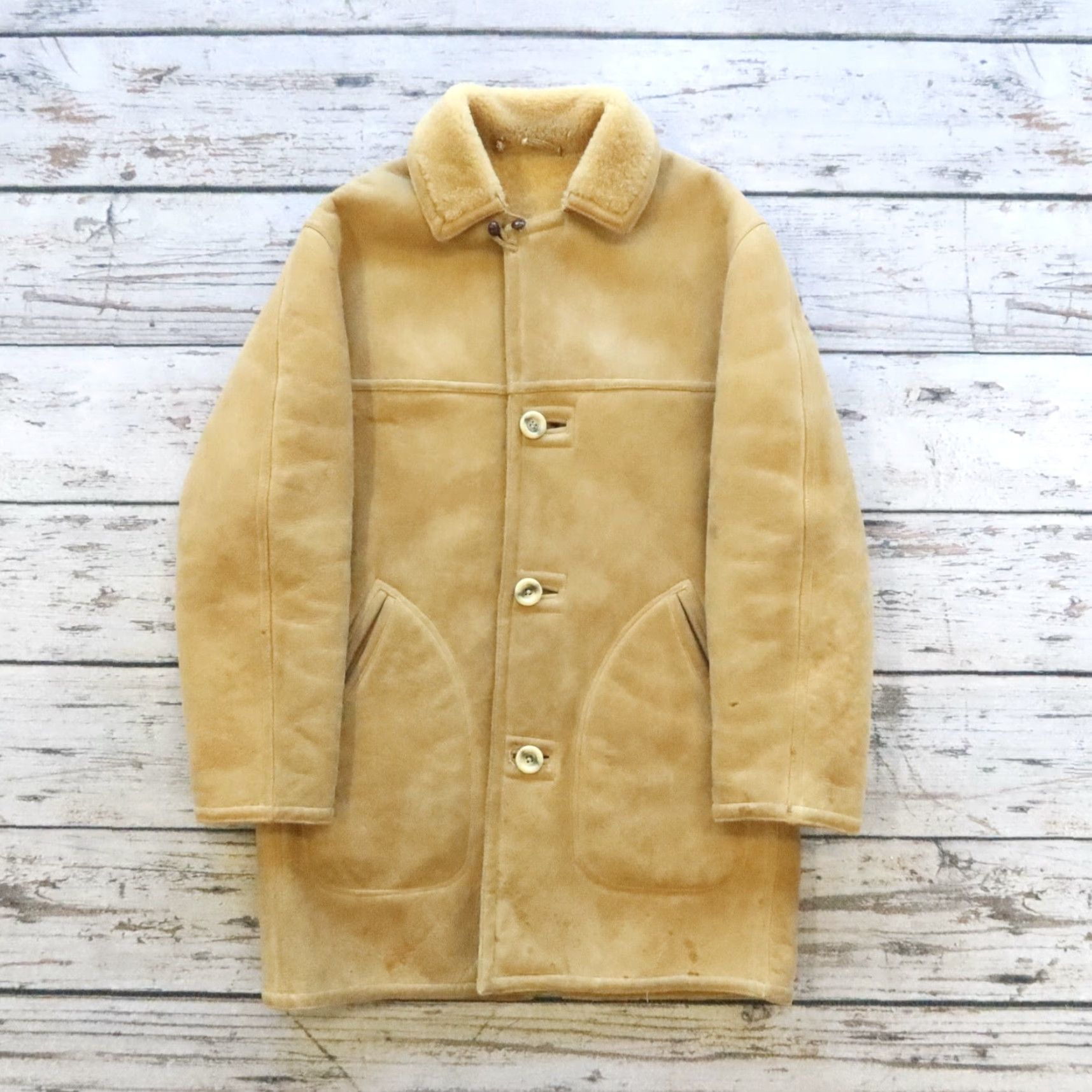 Abercrombie & Fitch VINTAGE Abercrombie & Fitch Suede Trench Coat Men 38 Brown Sherpa Lined 60s Rare Size US XXS / EU 40 - 2 Thumbnail