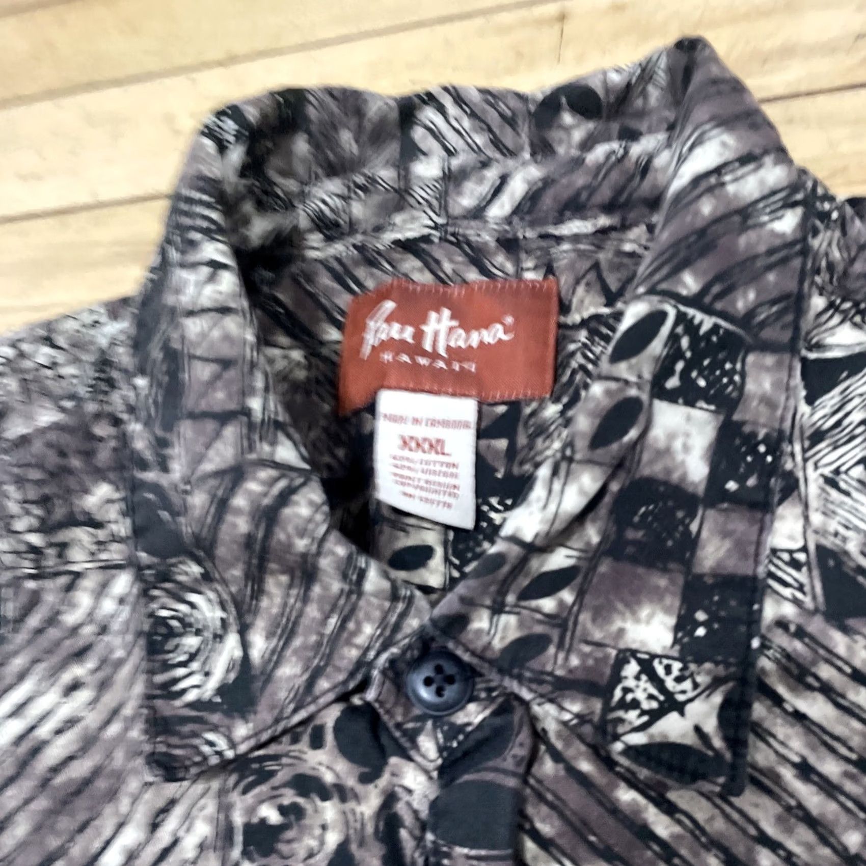 Vintage Pau Hana Hawaiian Shirt Men XXXL Brown Tribal Floral Plaid Camp Short Sleeve 3XL Size US XXL / EU 58 / 5 - 5 Thumbnail
