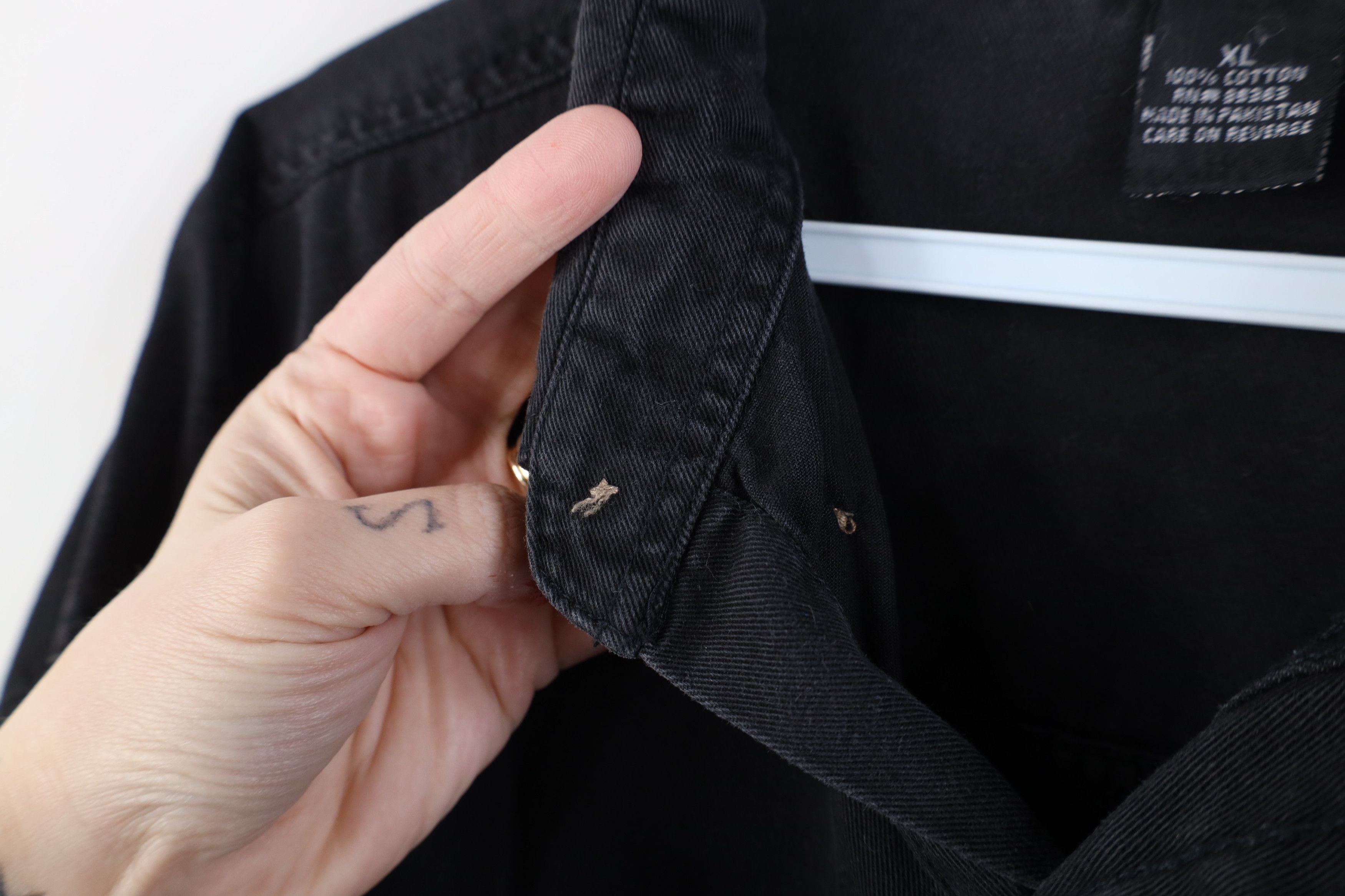 Vintage Vintage 90s Streetwear Cotton Twill Button Down Shirt Black Size US XL / EU 56 / 4 - 6 Thumbnail