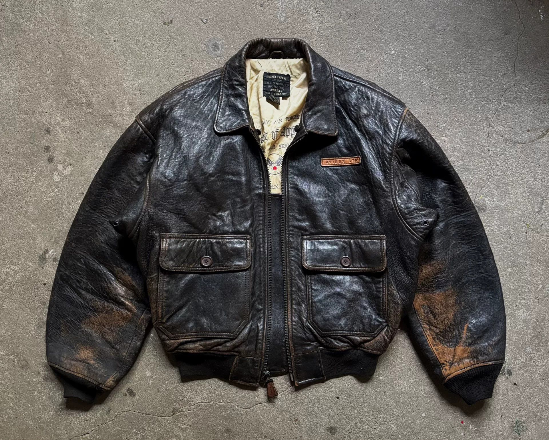 Vintage Vintage Avirex G1 Flight Leather Jacket Size US XXL / EU 58 / 5 - 1 Thumbnail