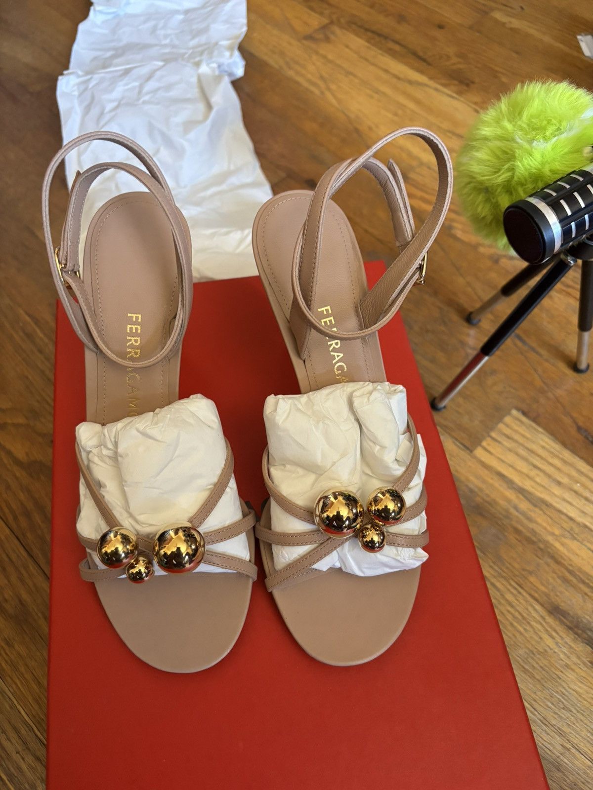 Salvatore Ferragamo Ferragamo spherical heel sandal Size US 7.5 / IT 37.5 - 1 Thumbnail