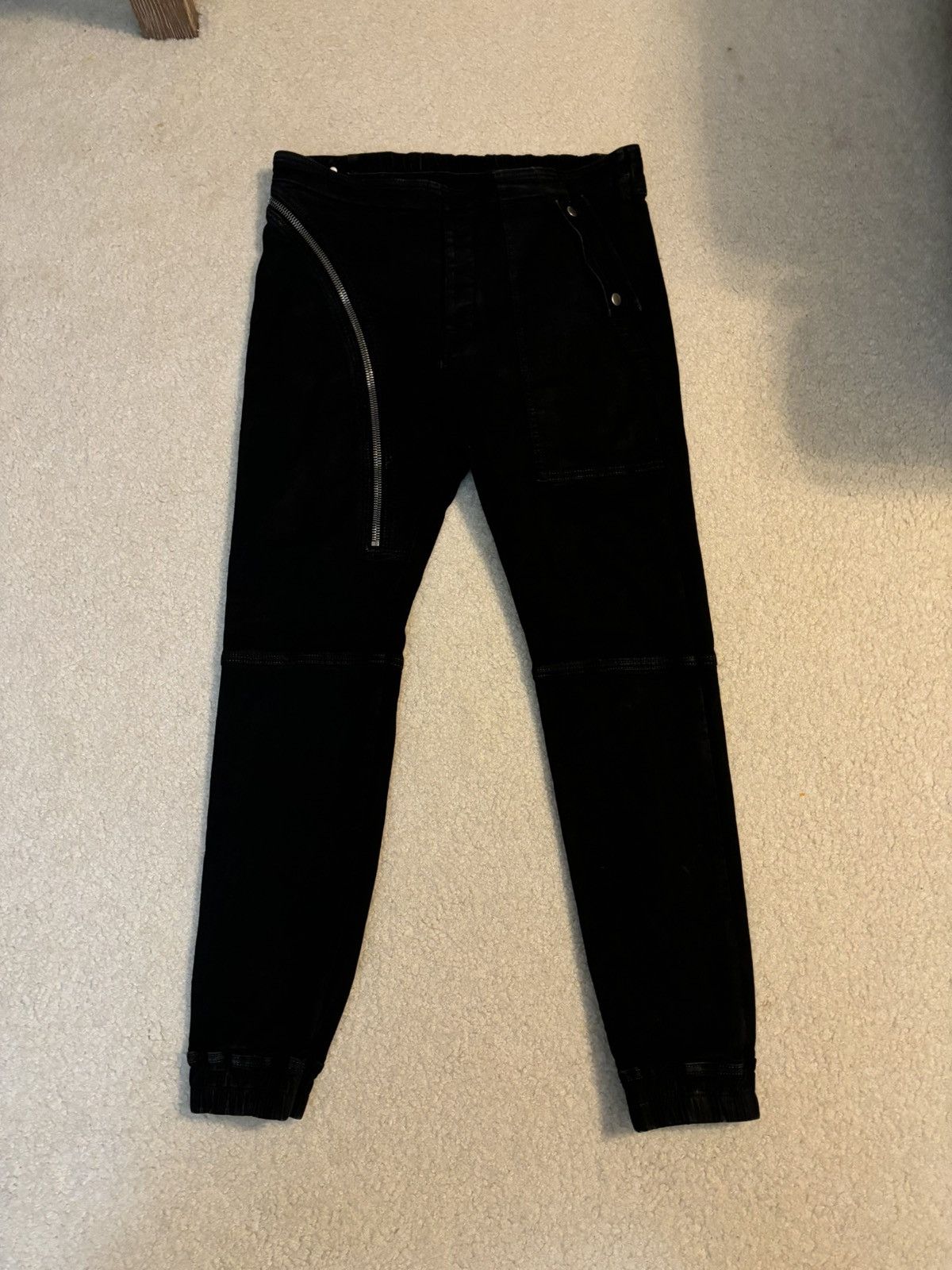 Rick Owens Drkshdw Rick Owens DRKSHDW Aircut Denim Joggers Black Size US 33 - 1 Thumbnail