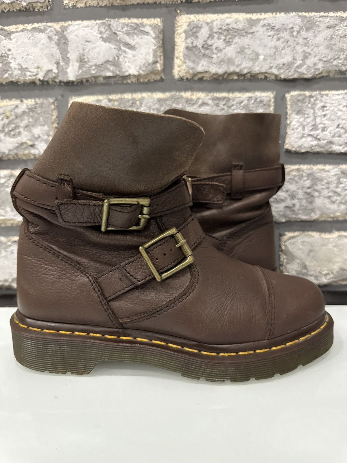 Dr. Martens Kristy Dark Brown Virgina Darken Suede Boots Dr.Martens Size US 7 / IT 37 - 3 Thumbnail