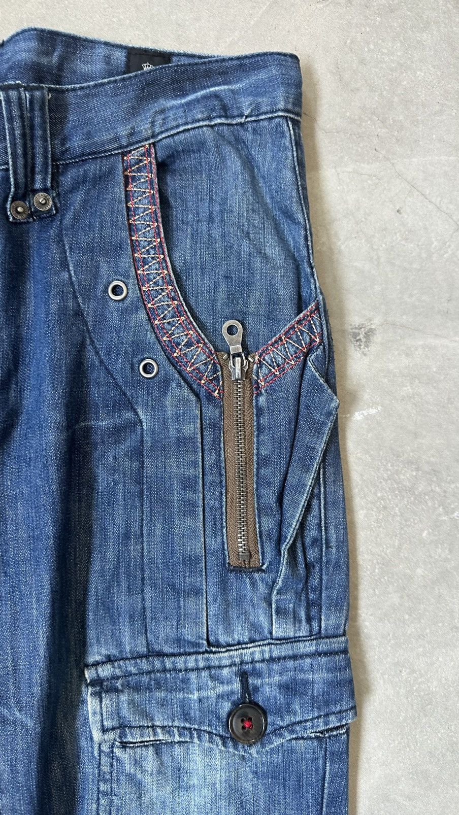 Japanese Brand JAPAN AVANT GARDE CARGO DENIM PANT Size US 31 - 7 Thumbnail