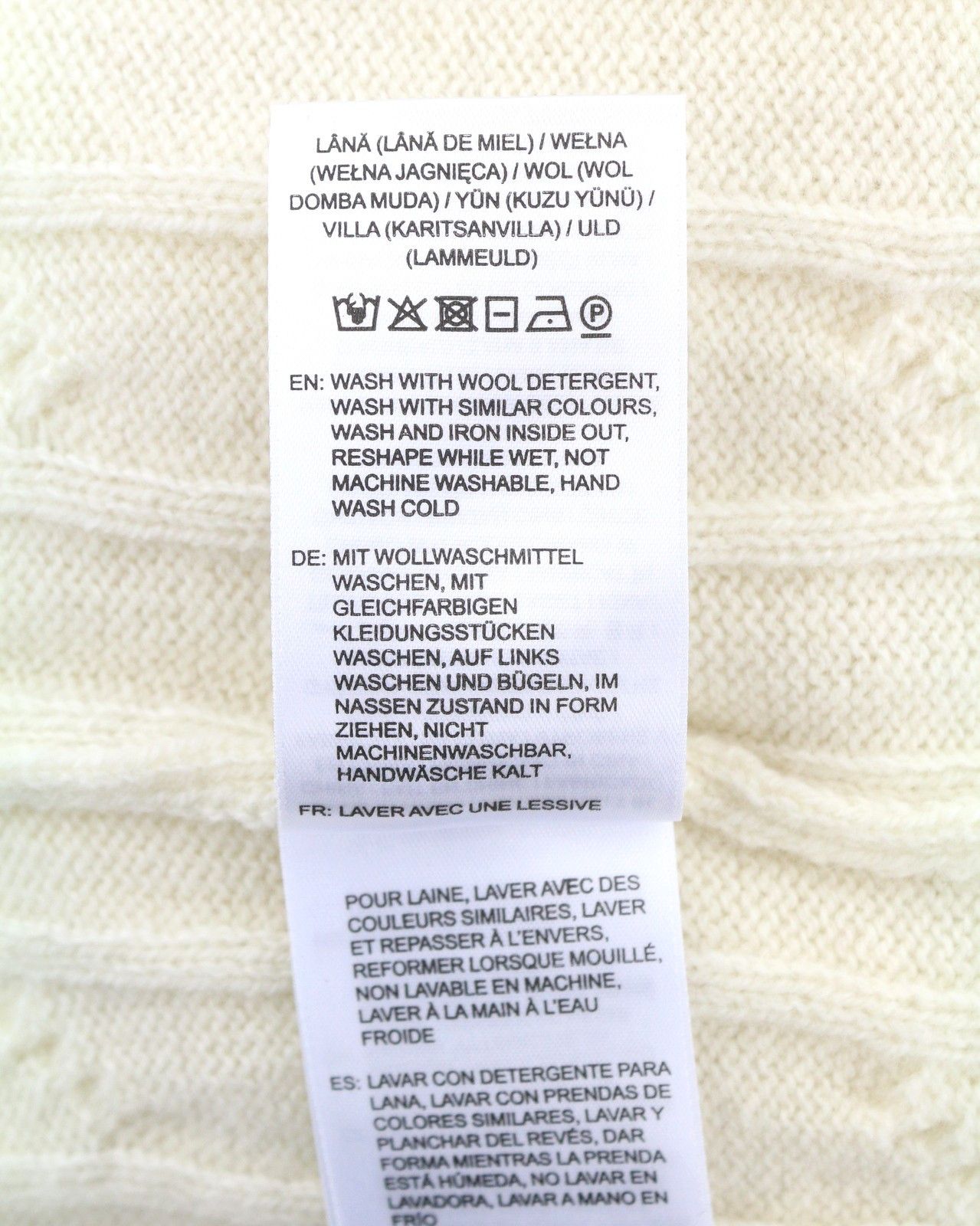 Gant LAMBSWOOL CABLE C-NECK L Cream Wool Blend Knit 88107 Size L / US 10 / IT 46 - 9 Thumbnail