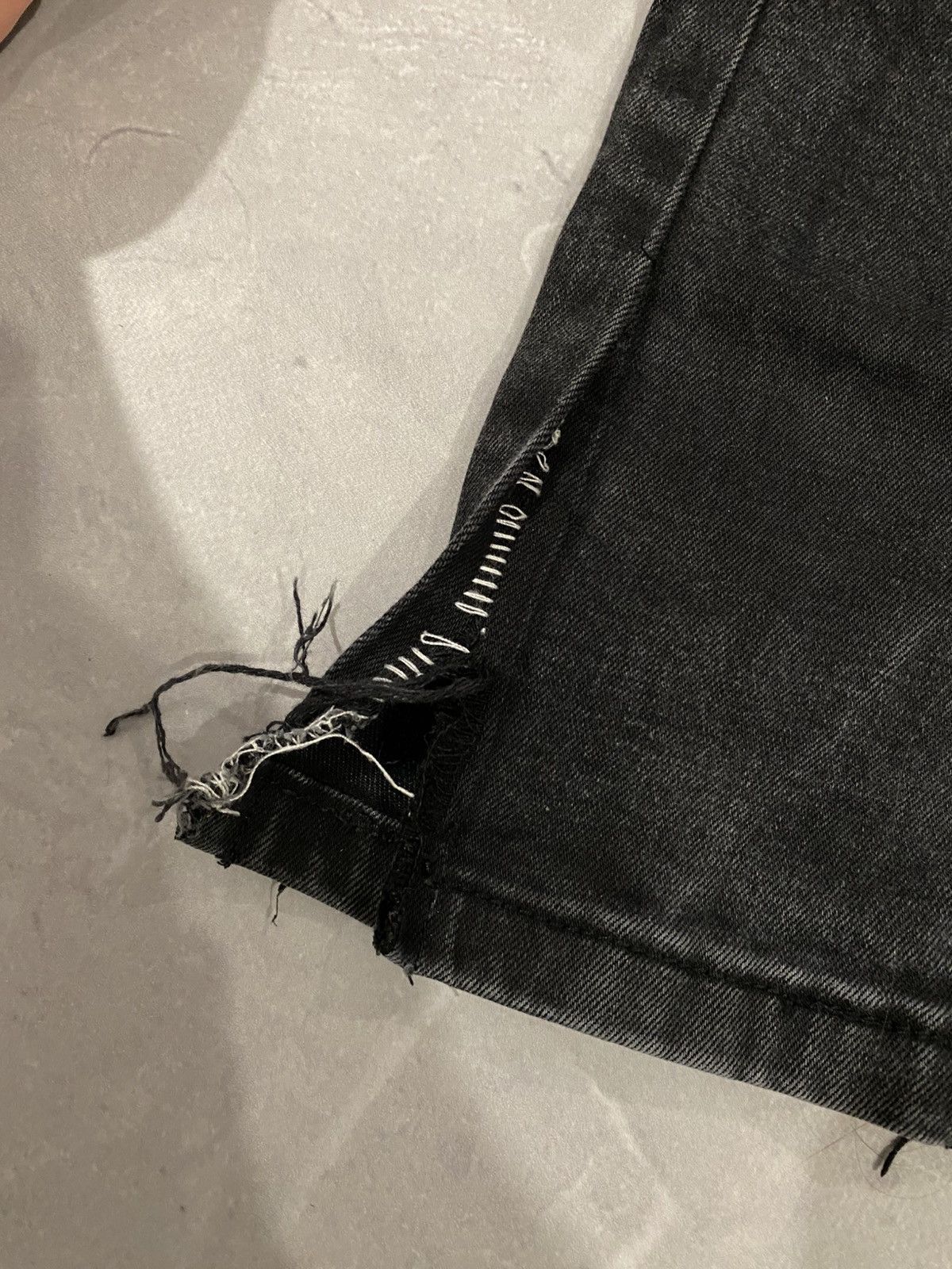 Vintage Black Distressed Skinny Fit Jeans Y2K Size US 31 - 3 Thumbnail