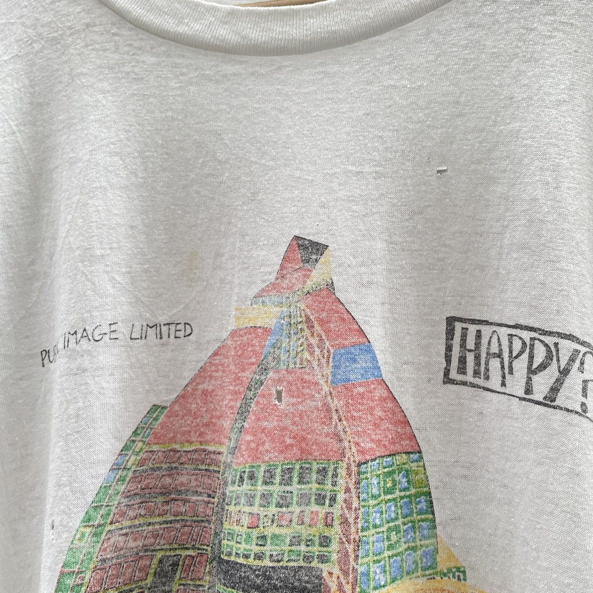 Band Tees Vintage PIL Public Image Ltd. Happy? T-Shirt Size US XL / EU 56 / 4 - 19 Thumbnail