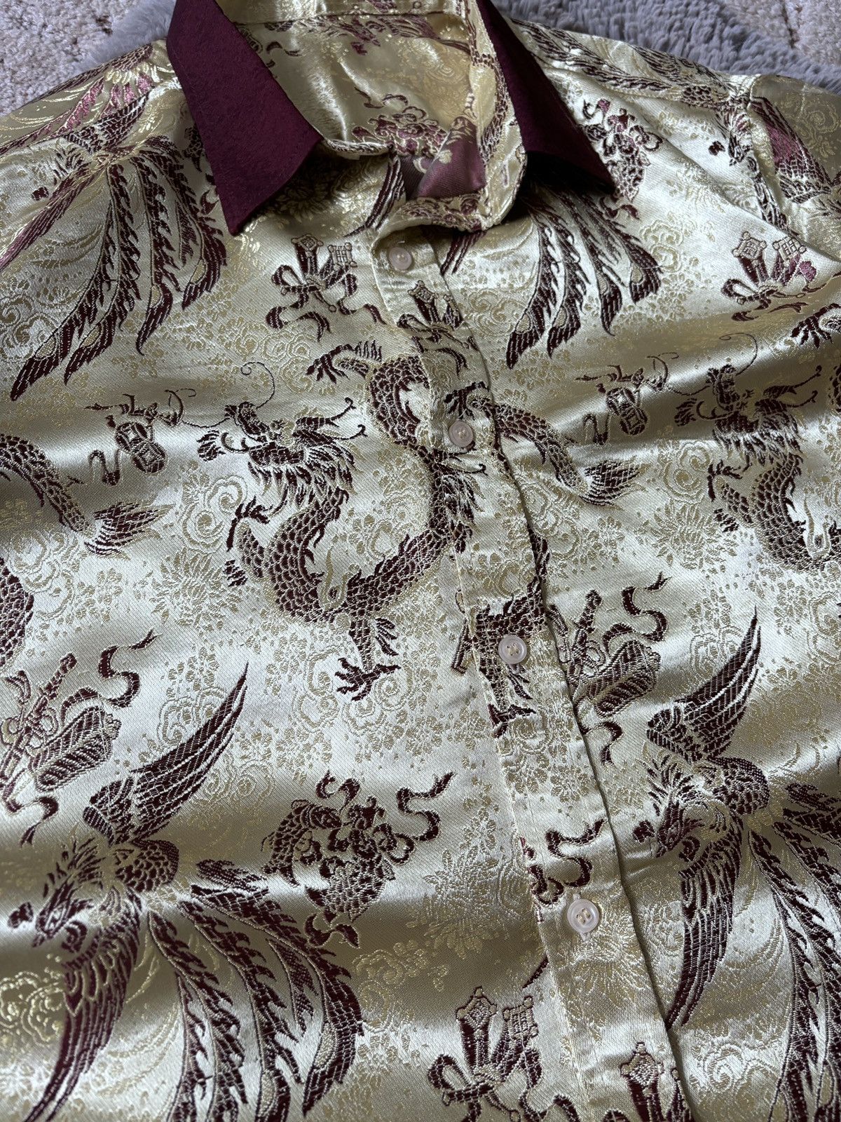 Japanese Brand × Vintage Vintage Japanese style GOLD Dragon rare shirt Size US L / EU 52-54 / 3 - 6 Thumbnail