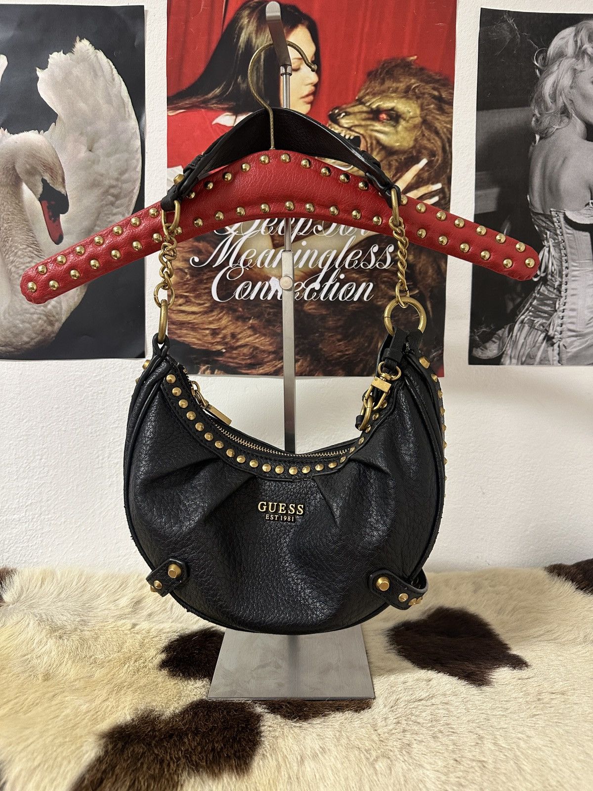 Vintage Vintage Guess black shoulder bag Size ONE SIZE - 5 Thumbnail