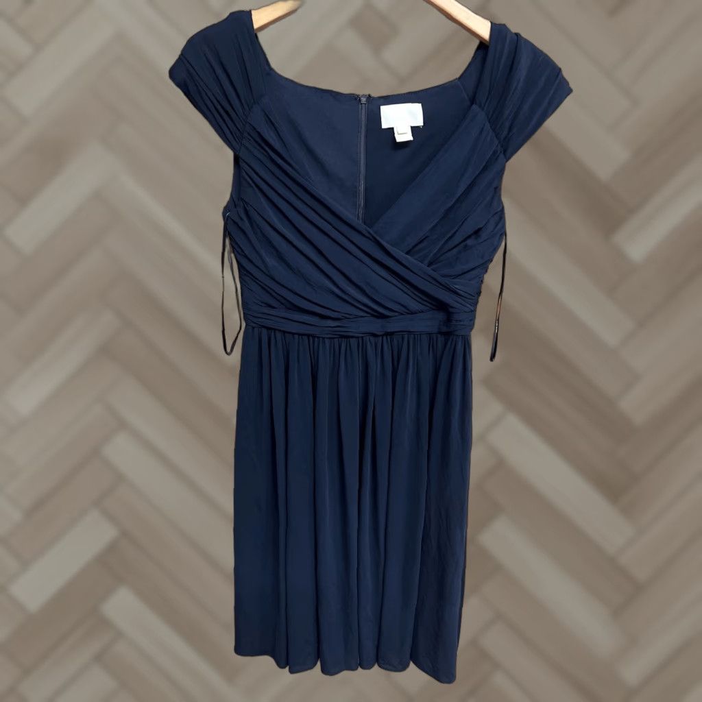 J.Crew VINTAGE J. Crew Matilda Navy Jersey Bridesmaid Midi Dress Size 4 Formal Blue Prom Size S / US 4 / IT 40 - 1 Thumbnail