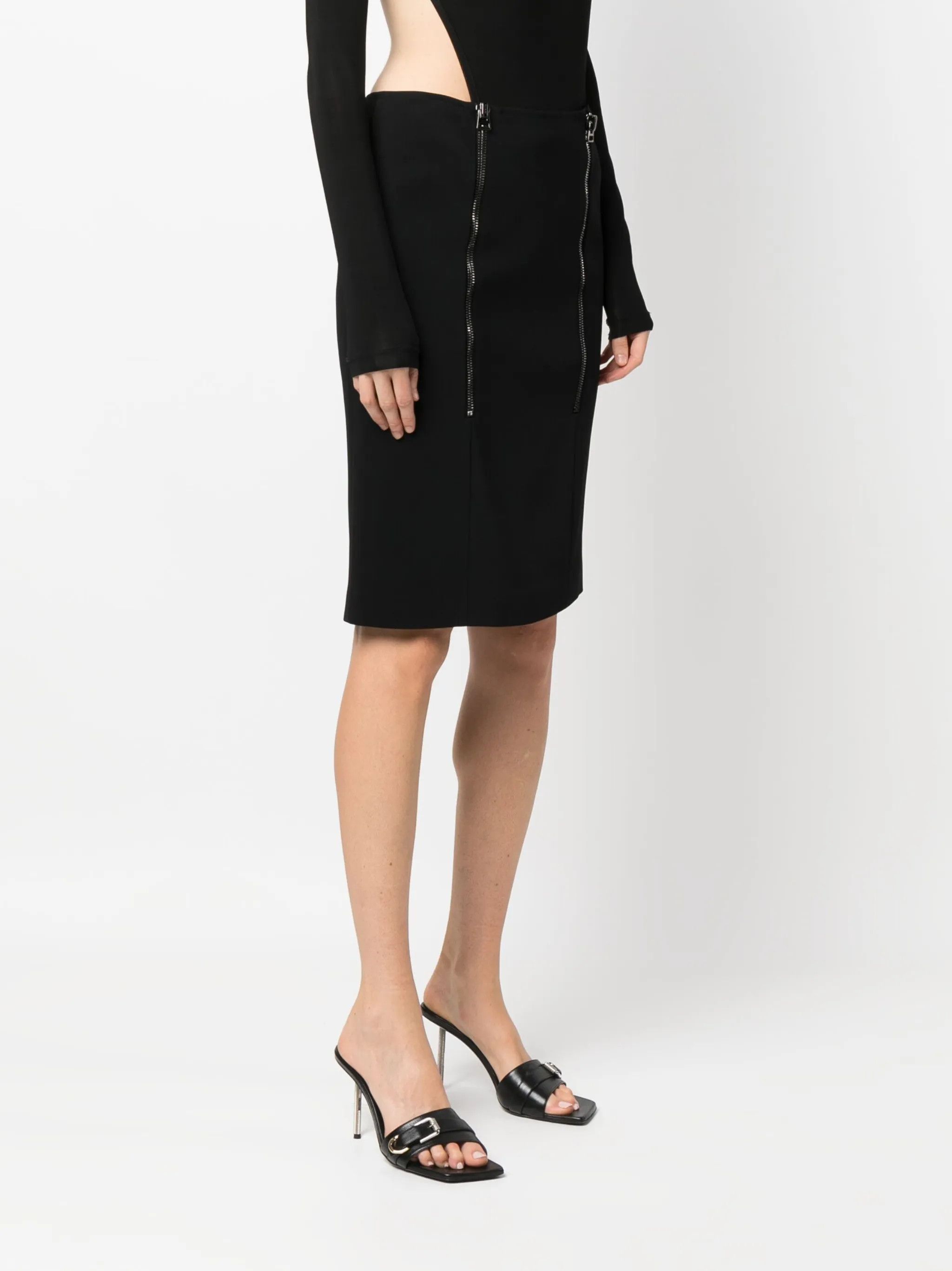 Tom Ford o1w1db10225 GC5693 Zip-detail Pencil Skirt in Black Size 26" / US 2 / IT 38 - 3 Thumbnail