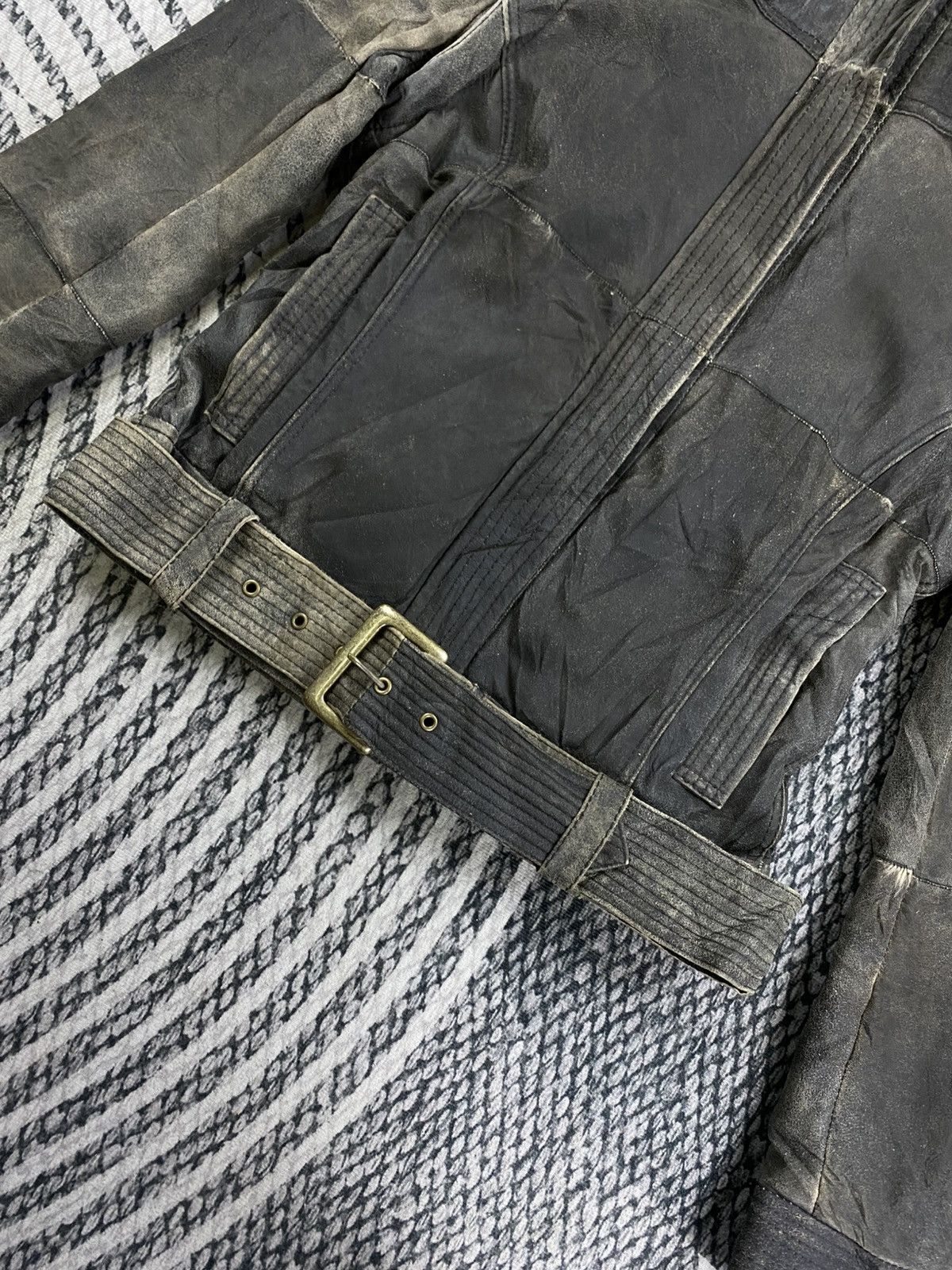 Japanese Brand Vintage Japan Patchwork Leather Biker Jacket Size S / US 4 / IT 40 - 9 Thumbnail