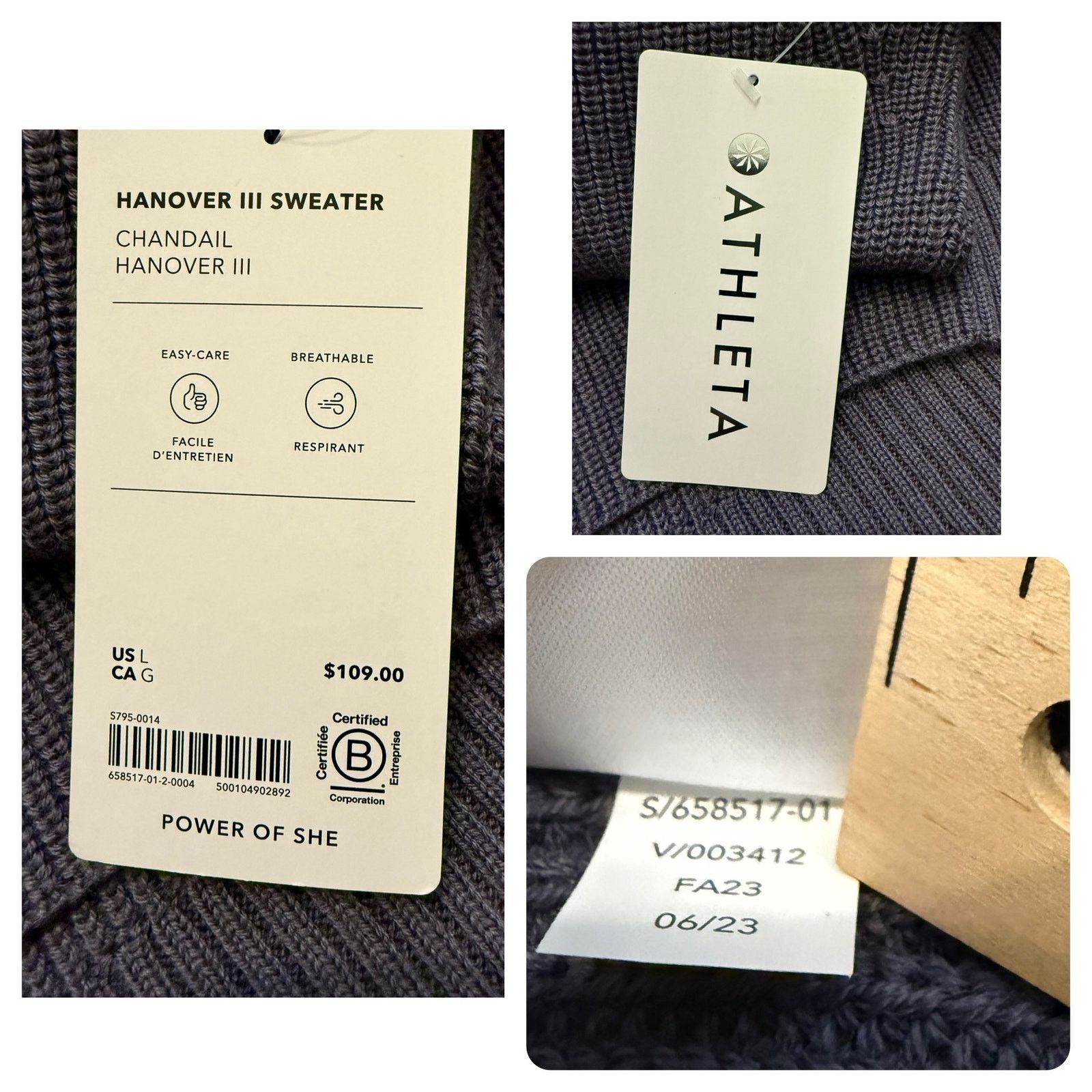 Athleta NWT Athleta Women's Blue/Purple Tunic Length Sweater Large Size L / US 10 / IT 46 - 6 Thumbnail