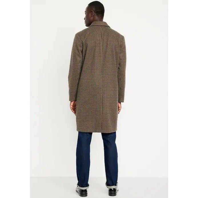 Old Navy Old Navy Men's Brown Relaxed Houndstooth Topcoat Size XXL Size US XXL / EU 58 / 5 - 4 Thumbnail