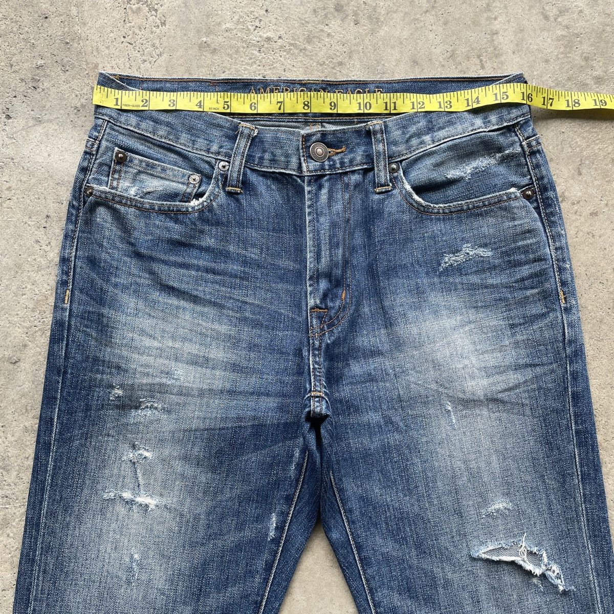 American Eagle Outfitters × Jean Vintage American Eagle Distressed Jeans Faded Pants W32 Size US 32 / EU 48 - 5 Thumbnail
