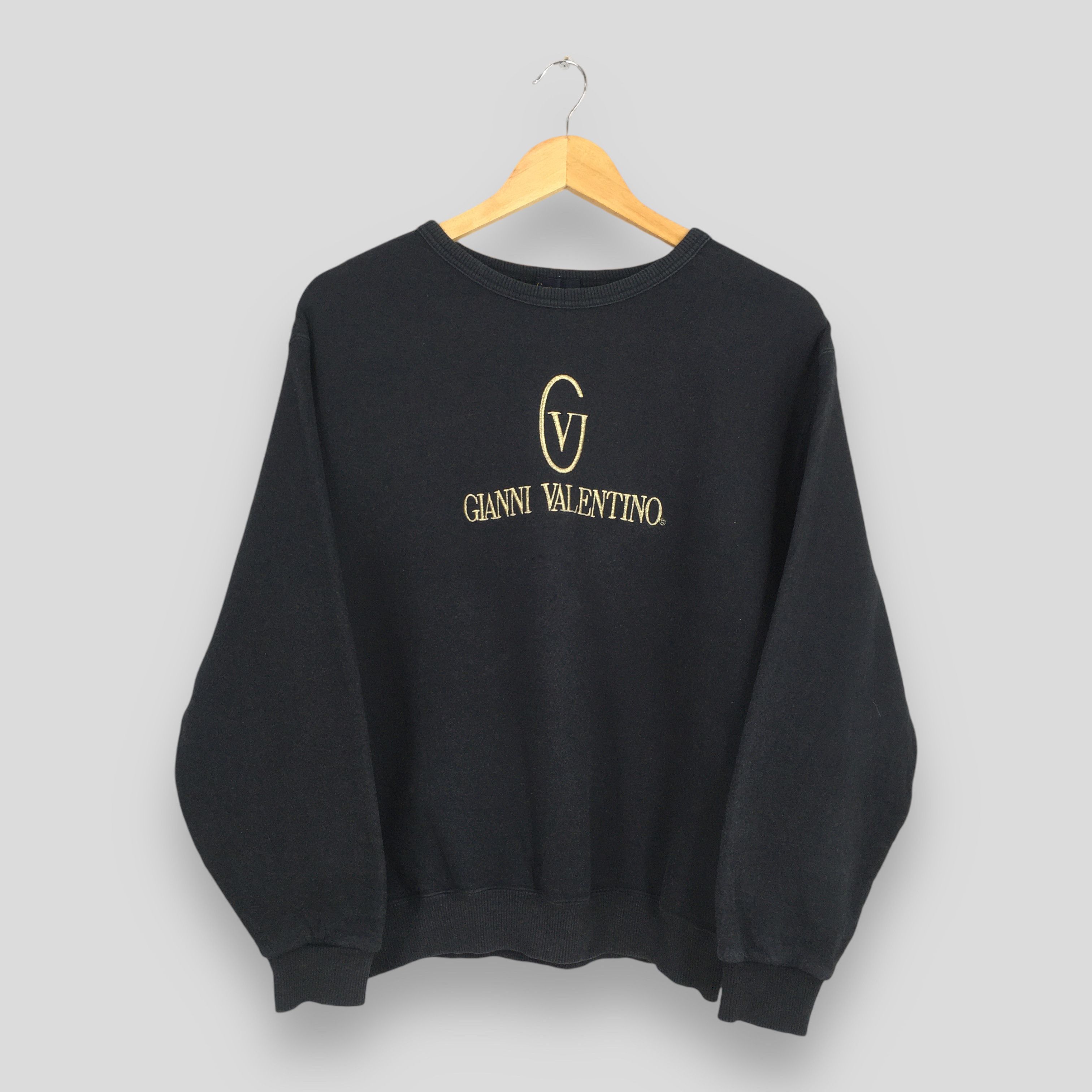 Gianni Valentino × Valentino × Vintage Vintage 90s Gianni Valentino Black Sweatshirt Small Size US S / EU 44-46 / 1 - 1 Thumbnail