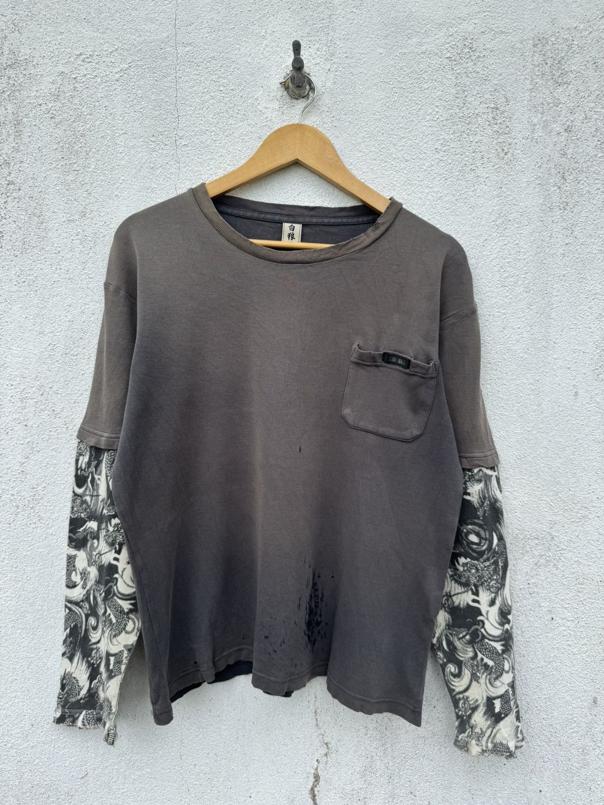 Vintage Distressed Sun Faded Japanese Tattoos LS Tees Size US L / EU 52-54 / 3 - 1 Thumbnail