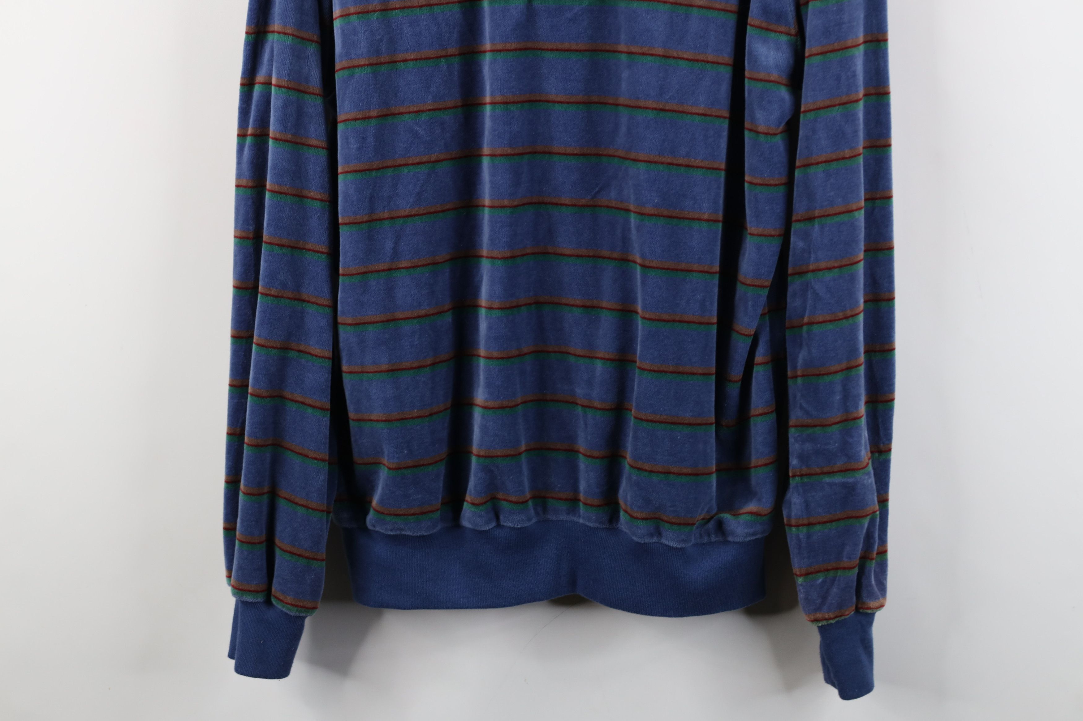 Vintage Vintage 70s Streetwear Velour Pullover Henley Sweater Size US L / EU 52-54 / 3 - 3 Thumbnail
