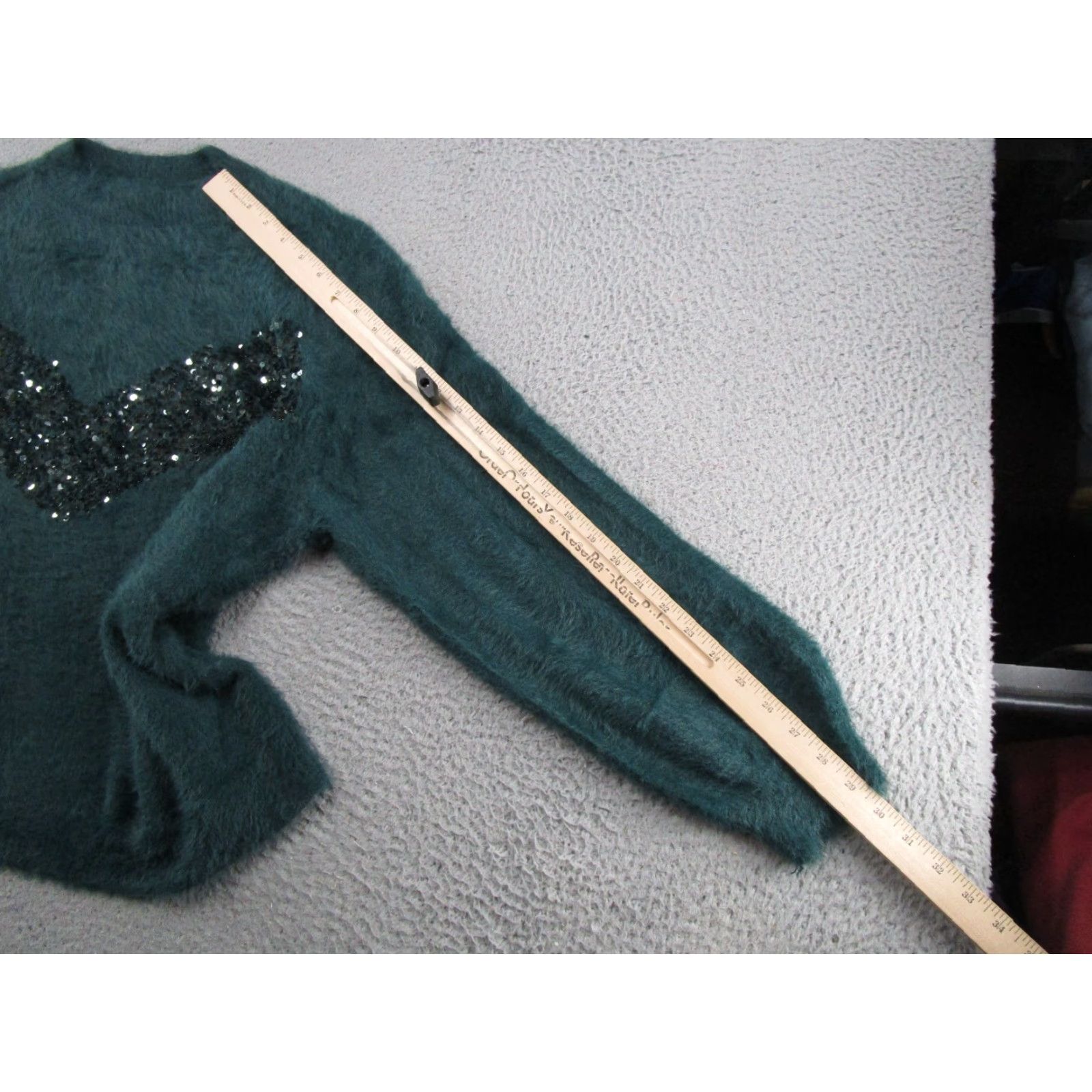Nine West Nine West x Cara Santana Sweater Women Green Sequin Fuzzy Soft Pullover Size 2XL Size XXL / US 16-18 / IT 52-54 - 7 Thumbnail