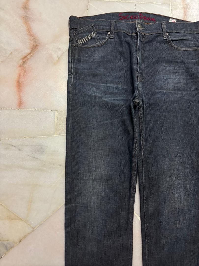 Vintage 💥Sick Jeans💥90s Style Sicko Denim Rusty Mudwash Thrashed Size US 35 - 4 Thumbnail