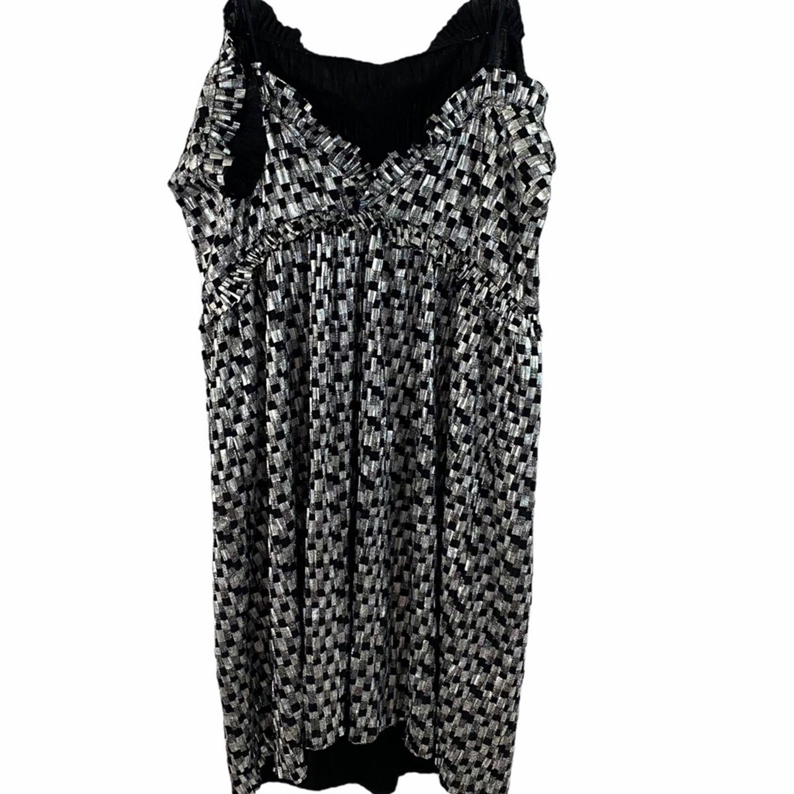 Zara Zara Metallic Silver Black Cocktail Mini Dress Size Large Size L / US 10 / IT 46 - 11 Thumbnail