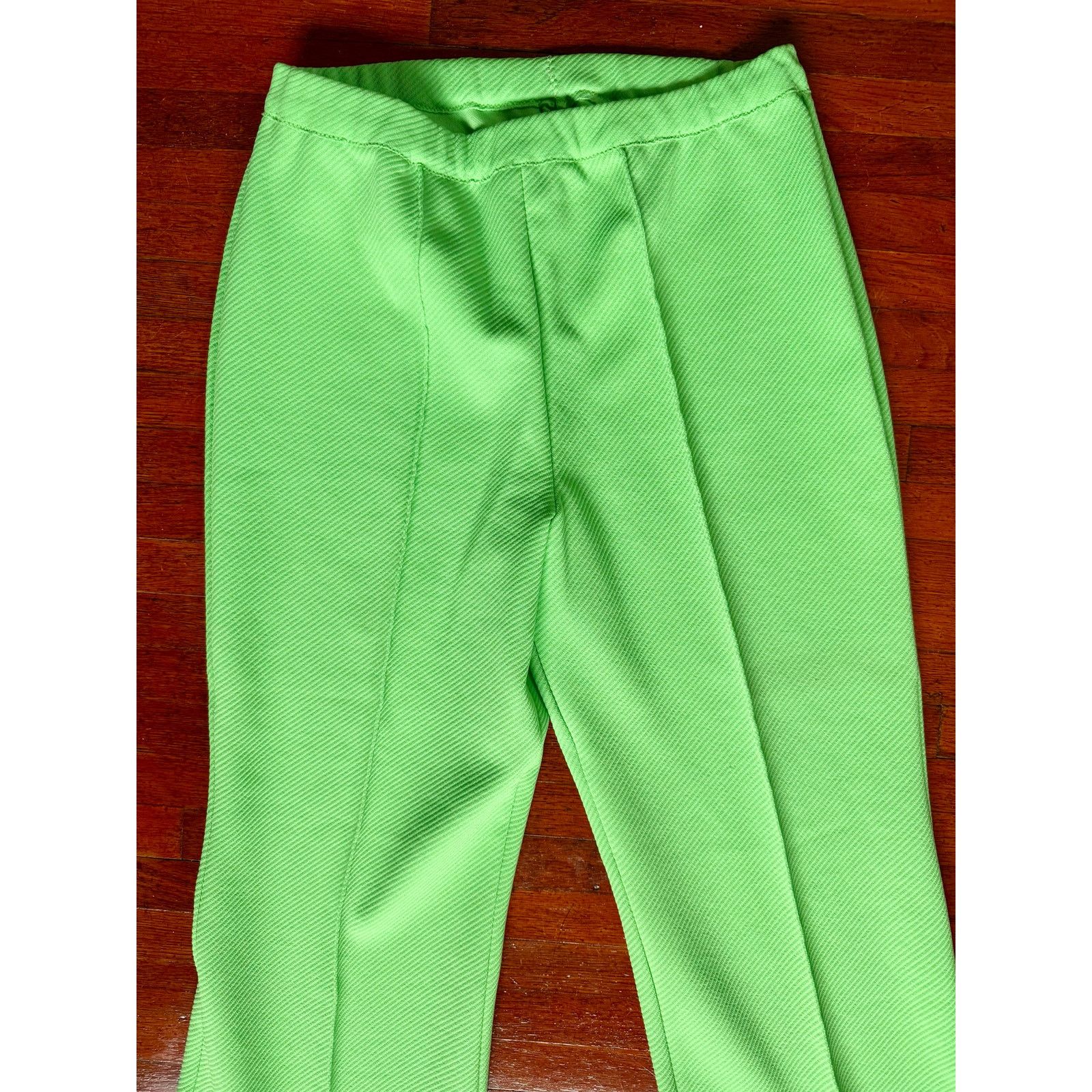 Vintage Vintage 70's Green Texture High Waisted Pants Stretch Small Size 30" / US 8 / IT 44 - 2 Thumbnail