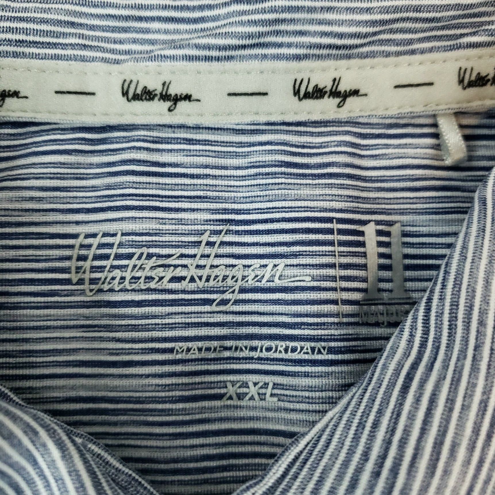 Vintage Walter Hagen Polo Shirt Mens 2XL Blue Striped Golf Short Sleeve Polo Shirt, Walter Hagen, Polo, 2XL, Blue, Striped, Golf Size US XXL / EU 58 / 5 - 5 Thumbnail