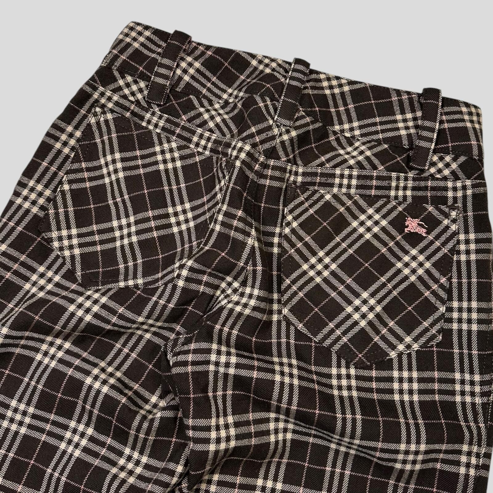 Burberry Burberry 00’s Pink Prorsum Logo Nova Check Capri Trousers 6 Size 26" / US 2 / IT 38 - 2 Thumbnail