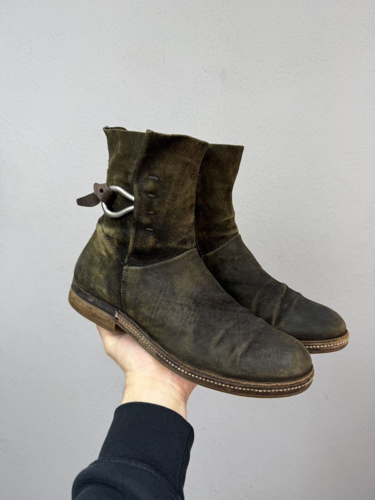 If Six Was Nine Vintage Italian AS 98 Vibe YSL Style Leather Biker Boots Size US 8.5 / EU 41-42 - 4 Thumbnail