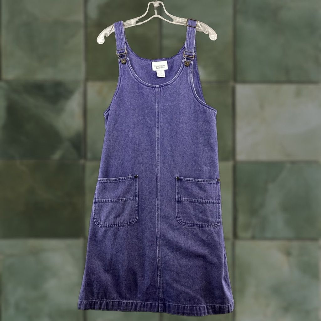 Vintage VINTAGE Christopher & Banks Overall Skirt Womens S Purple Casual Party 80s 90s Denim Slit Size 28" / US 6 / IT 42 - 1 Thumbnail