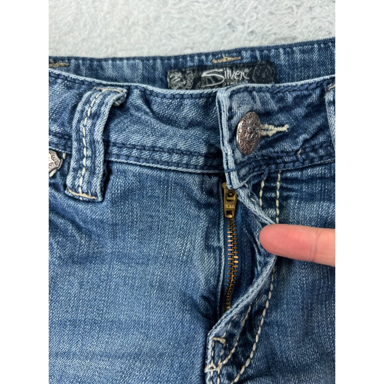 Silver Jeans Co. Silver Jeans Womens Bootcut Jeans 30 Blue Denim 90s Style Regular Fit Stretch Pockets Size 30" / US 8 / IT 44 - 5 Thumbnail