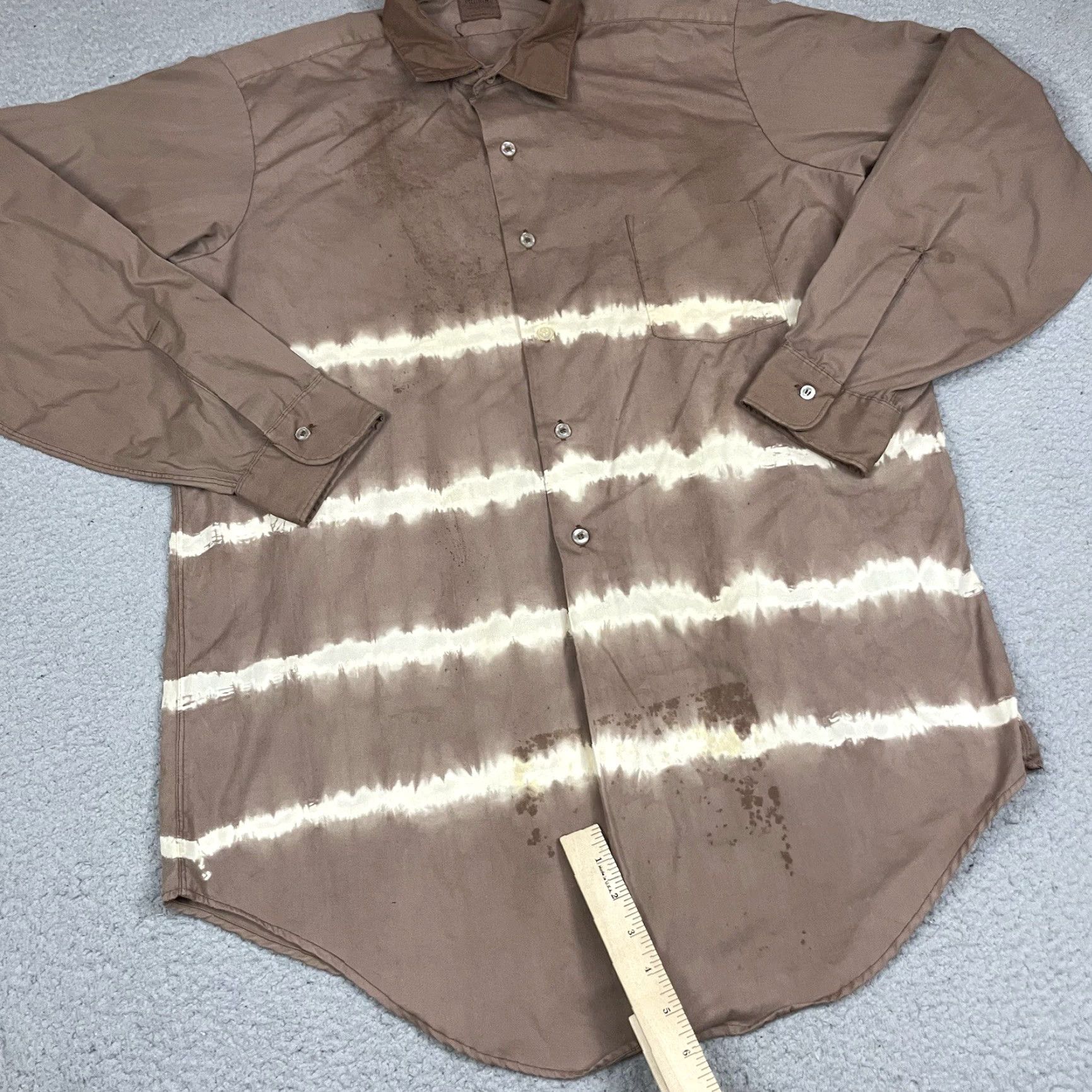 Vintage VINTAGE Pilgrim Shirt Adult XL Brown Sears Dyed Distressed Button Faded Cotton Western Rockabilly Long Sleeve 1961 Mens/Unisex Size US XL / EU 56 / 4 - 3 Thumbnail