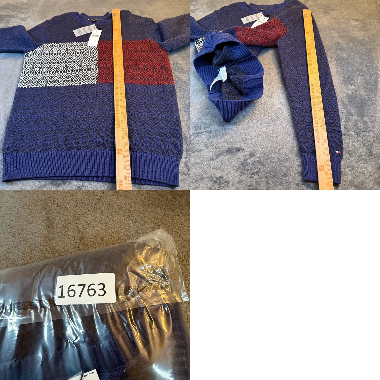Tommy Hilfiger Tommy Hilfiger Knit Sweater Blue Red White Pullover Mens XL NWT Geometric Logo Crew Neck Pullover Casual Winter Knit Shirt Mens XL Blue Size US XL / EU 56 / 4 - 8 Thumbnail