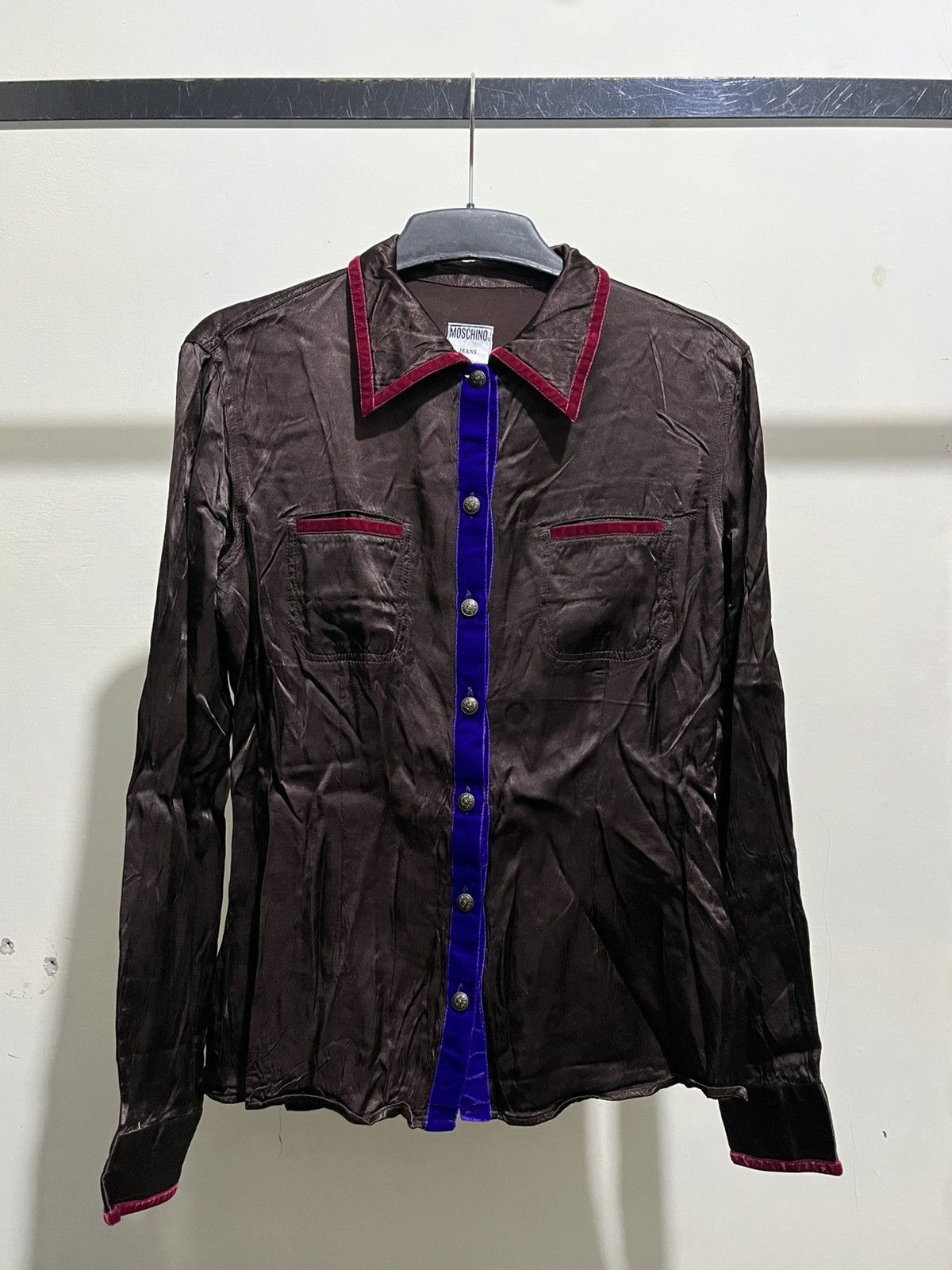 Moschino Vintage Moschino Slik Shirt Size M / US 6-8 / IT 42-44 - 1 Thumbnail