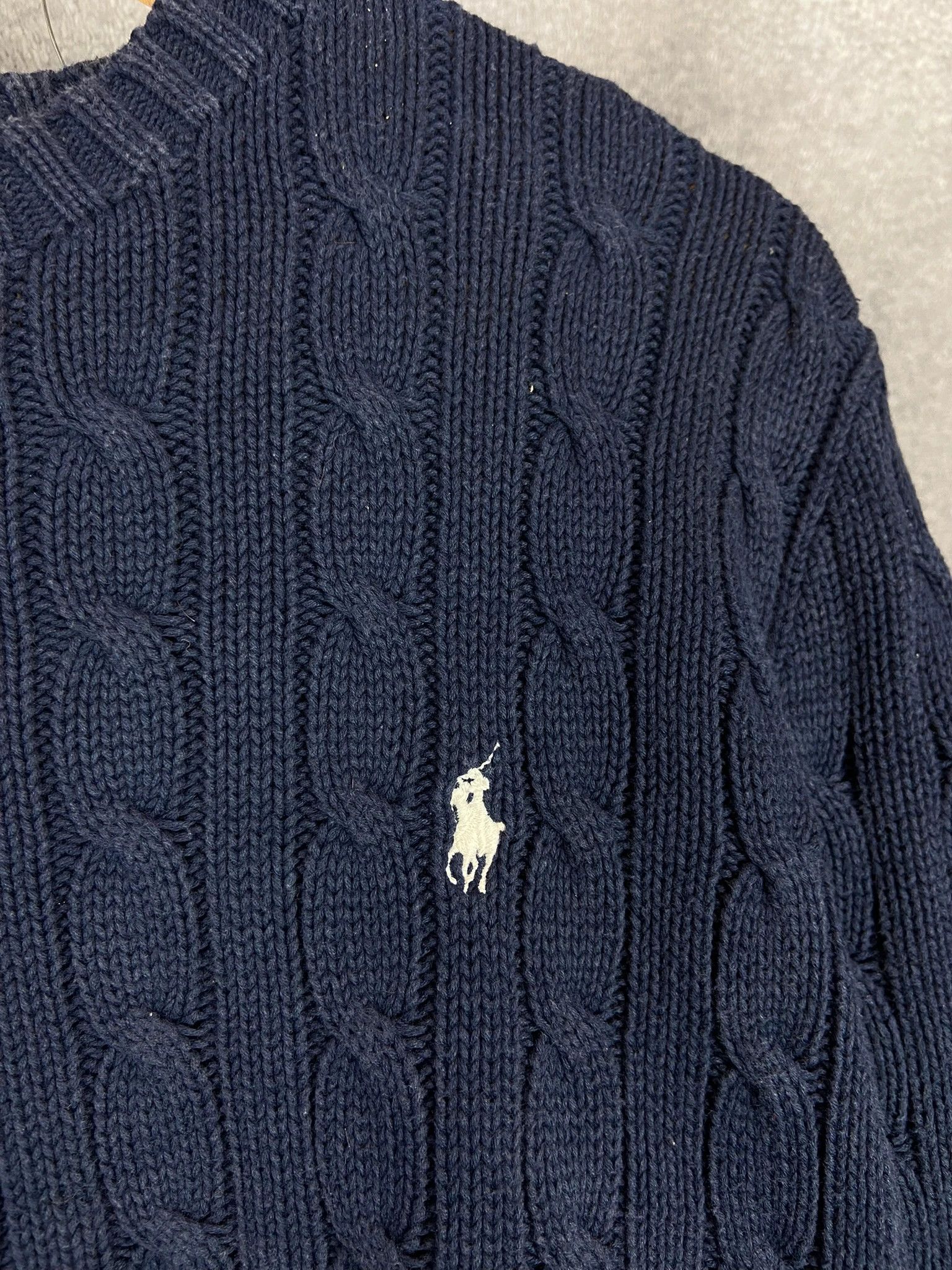 Ralph Lauren Ralph Lauren Navy Cable Knit Sweater Women's M Size M / US 6-8 / IT 42-44 - 2 Thumbnail