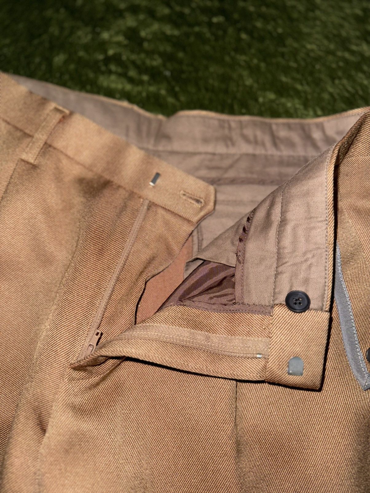 Kolor KOLOR Pintuck Twill Snap Detail Cropped Trousers Brown Size US 32 / EU 48 - 3 Thumbnail