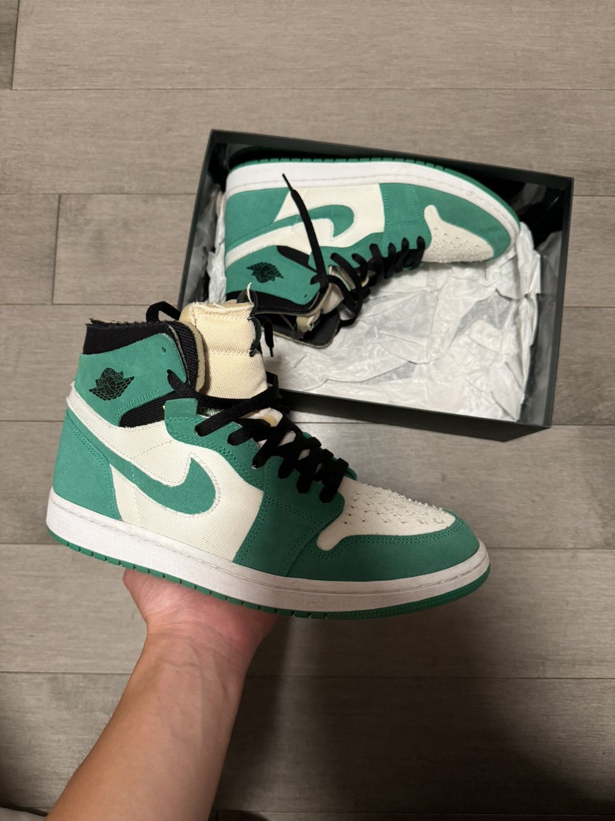 Jordan Brand × Nike Jordan 1 High Zoom Air CMFT Stadium Green Size US 11 / EU 44 - 2 Thumbnail