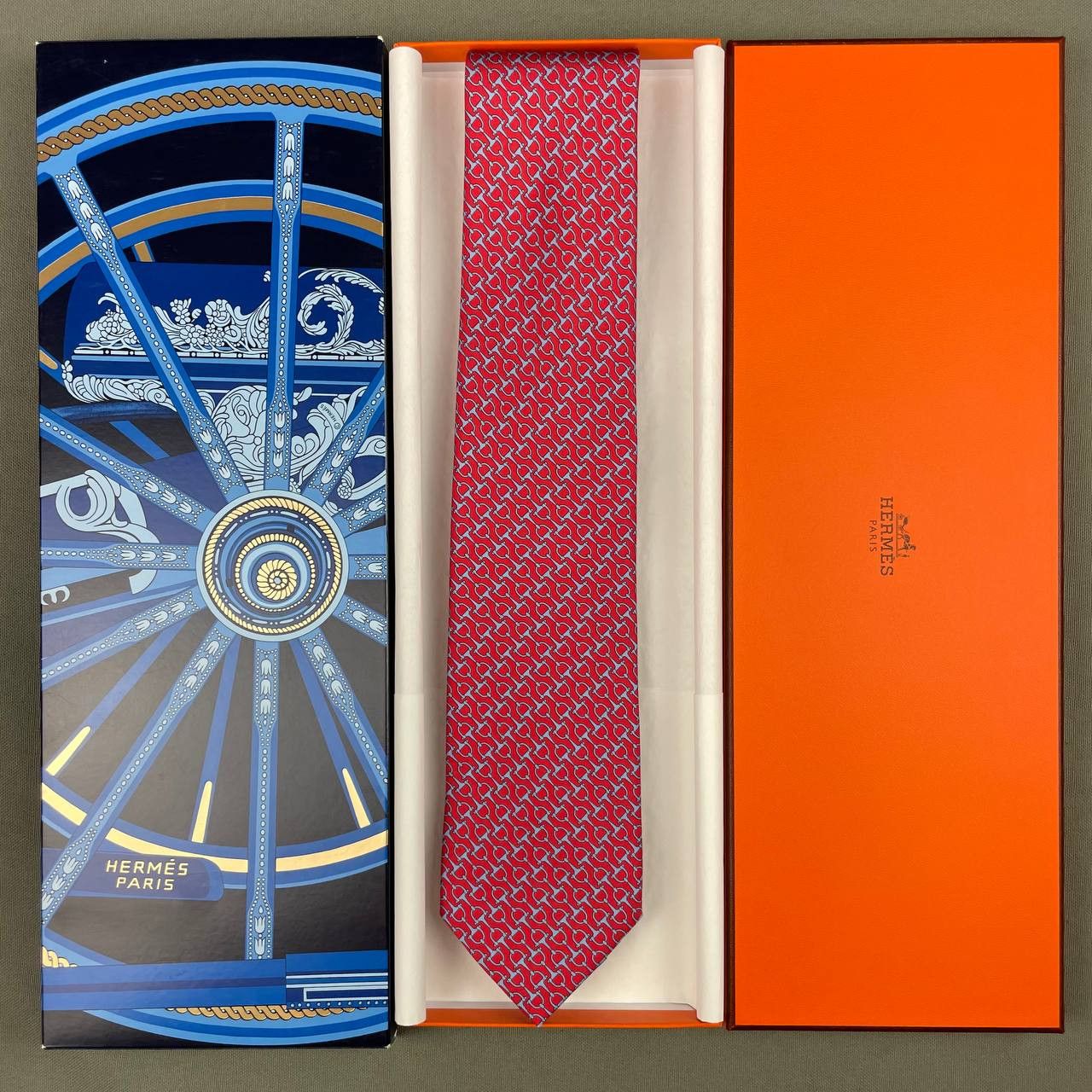 image of Hermes Paris Silk Tie 605882 Sa Stirrups in Yellow, Men's