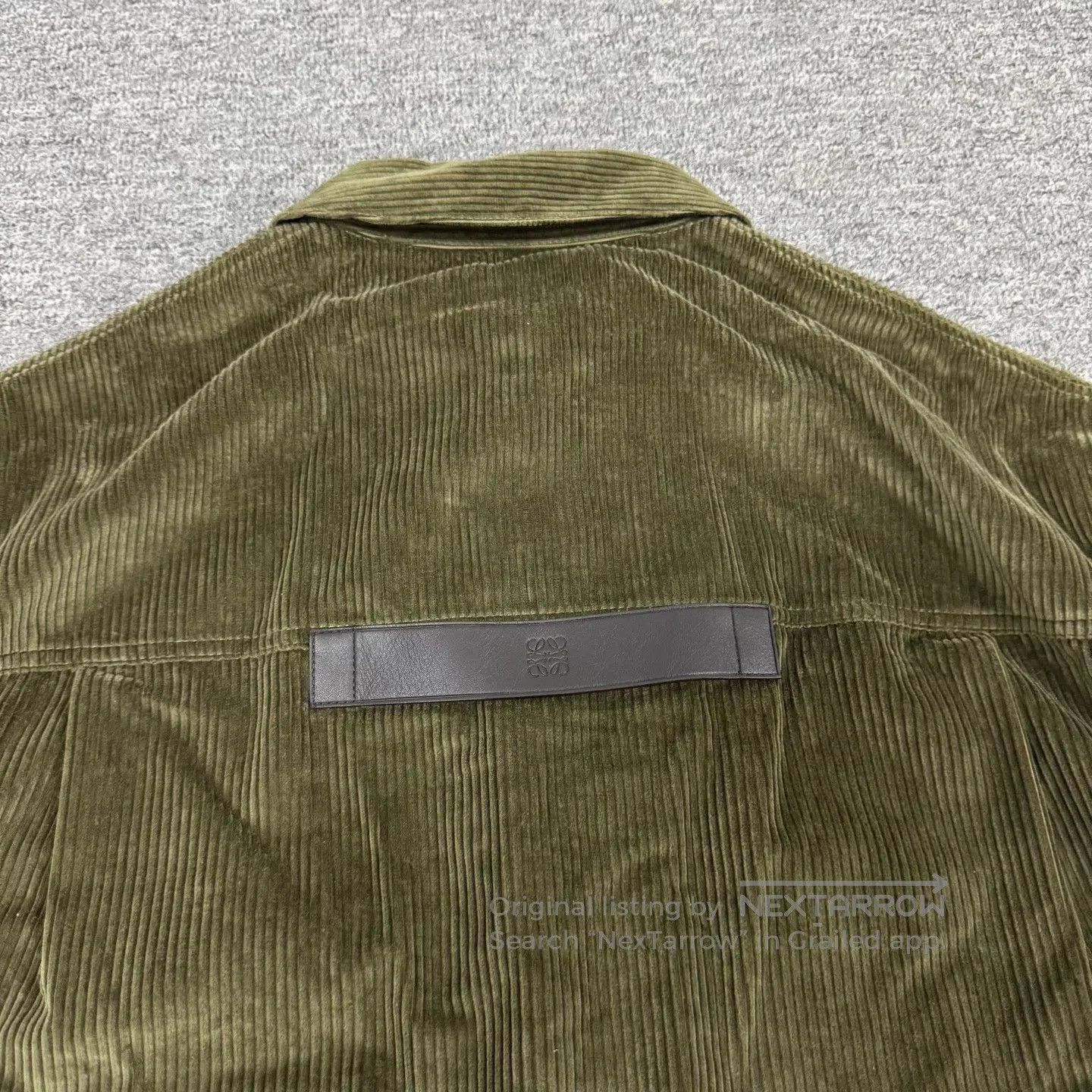 Loewe LOEWE Back leather tag with logo; military-green corduroy Size ONE SIZE - 5 Thumbnail