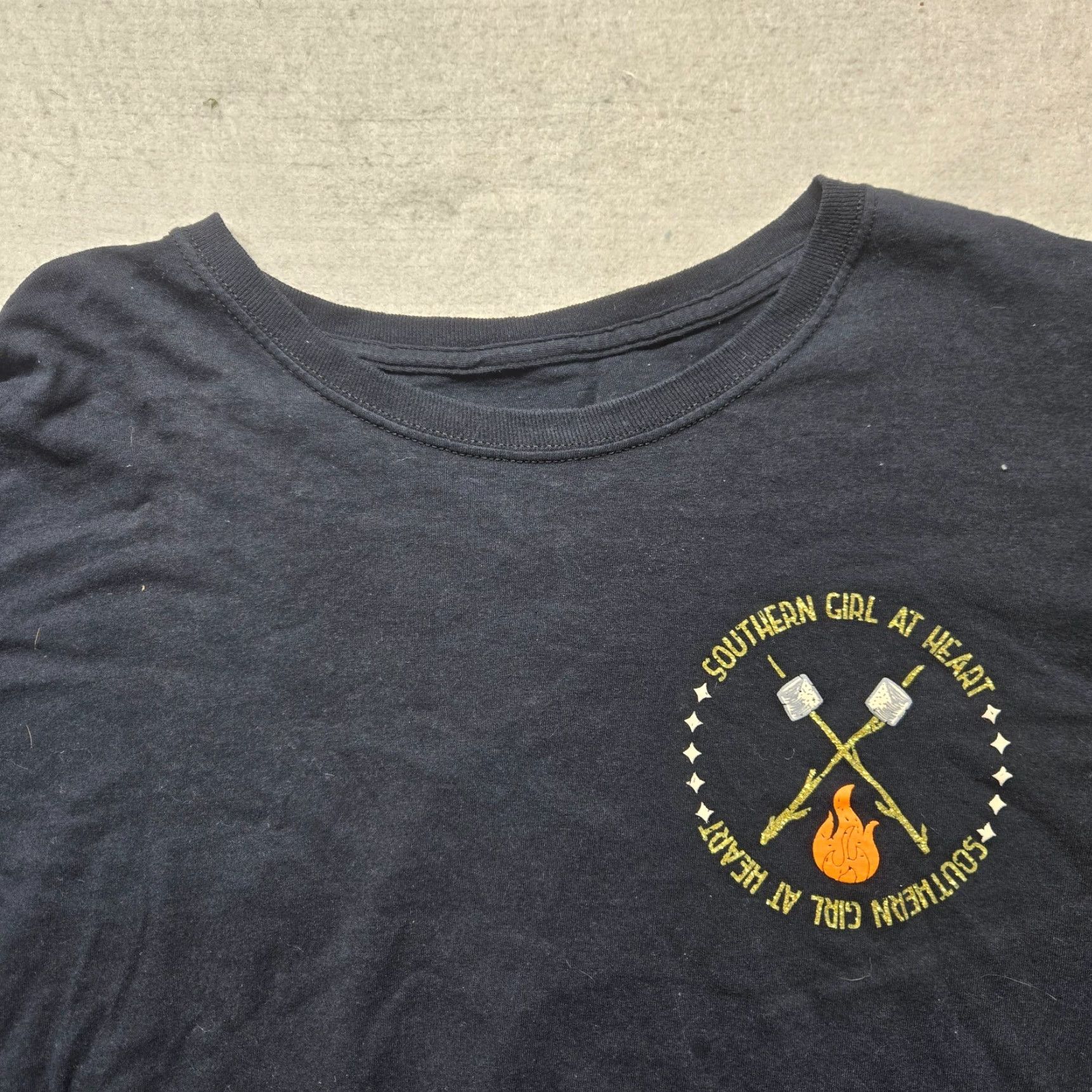 Vintage Southern Yall Campfire Smores Country Girl Long Sleeve Black T-Shirt Women's XL Size XL / US 12-14 / IT 48-50 - 3 Thumbnail