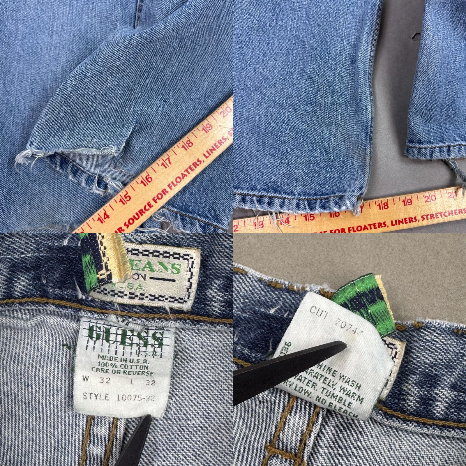 Guess VINTAGE GUESS Jeans Mens 32x32 Blue Pants Denim Distressed 90s Thrashed Made USA 5-Pocket Size US 32 / EU 48 - 8 Thumbnail