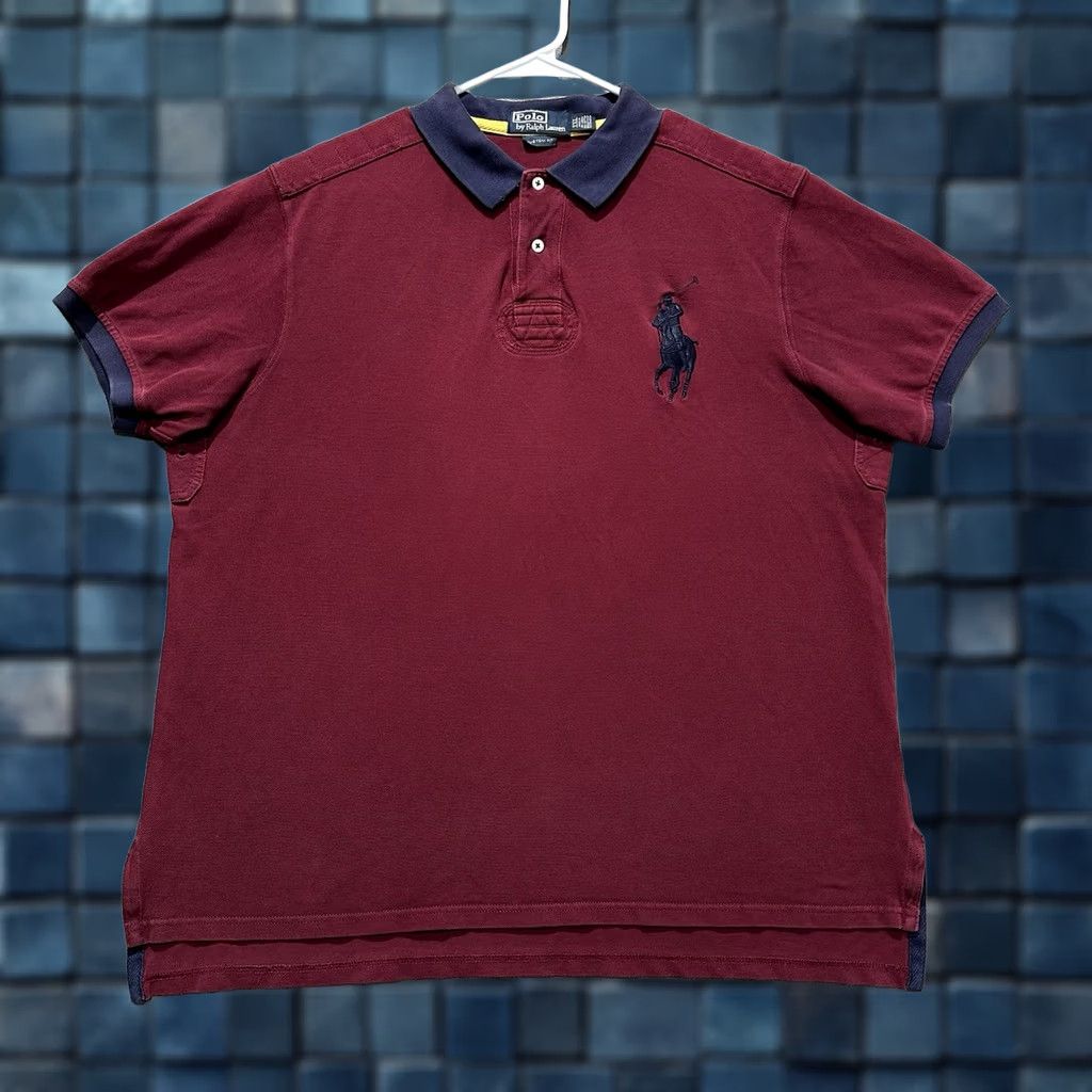 Polo Ralph Lauren Polo Ralph Lauren Rugby Polo Mens 2XL Maroon Red Big Pony Quilted Custom Fit GUC Size US XXL / EU 58 / 5 - 1 Thumbnail