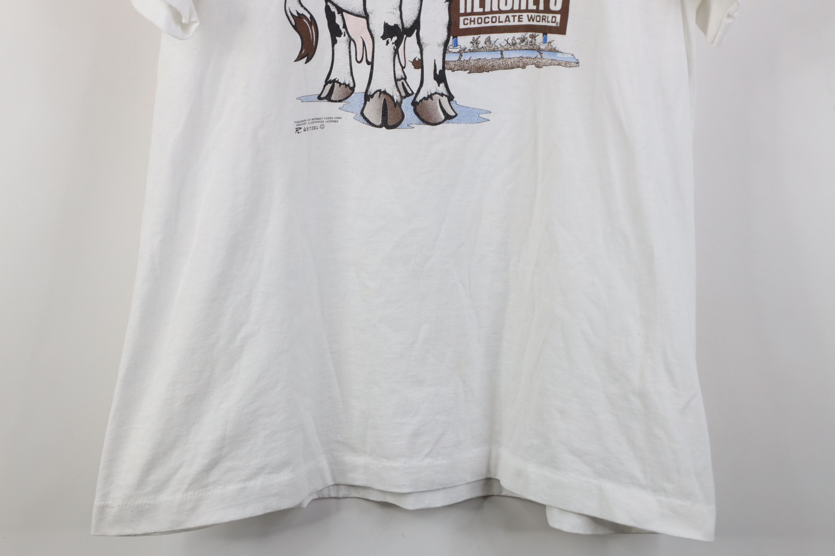 Fruit Of The Loom Vintage 90s Hersheys Chocolate Chocolate World Cow T-Shirt Size US XL / EU 56 / 4 - 3 Thumbnail