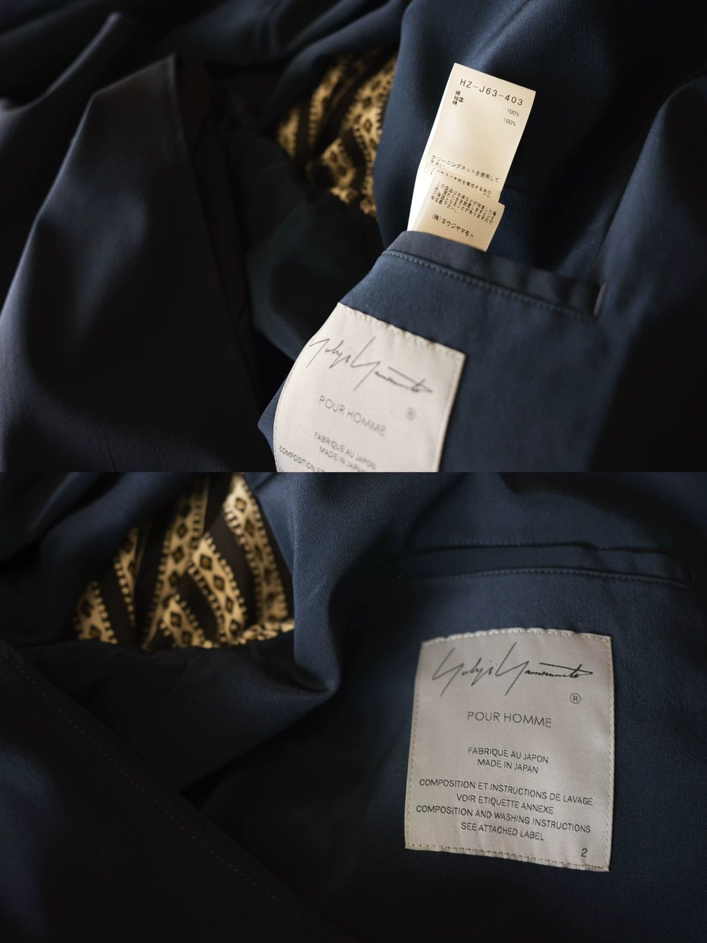 Yohji Yamamoto Yohji Yamamoto 23SS Silk Double Collar Coat Soft Navy Size 2 Size US M / EU 48-50 / 2 - 9 Thumbnail