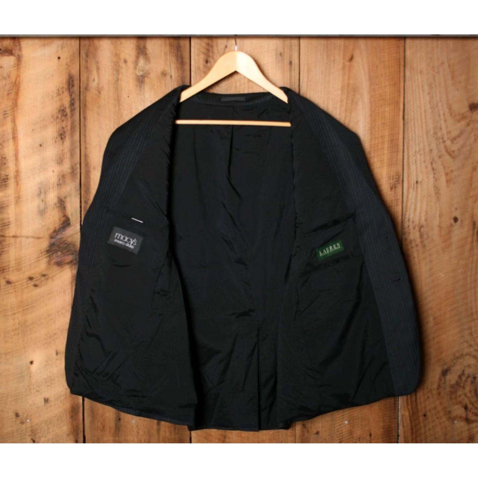 Ralph Lauren VINTAGE Lauren Ralph Lauren Sport Coat Charcoal Wool 44S Men Jacket Single-Breasted Two-Button Short 100% Wool Canda? Size US S / EU 44-46 / 1 - 7 Thumbnail