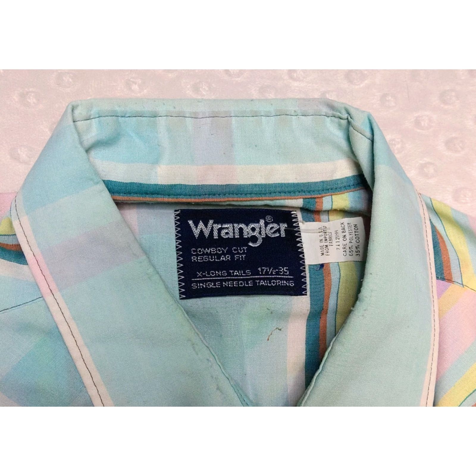 Wrangler Wrangler Vtg 90s Pastel Stripe Pearl Snap Button-Down Shirt Western Rodeo XLT Mens Shirt Size US XL / EU 56 / 4 - 6 Thumbnail