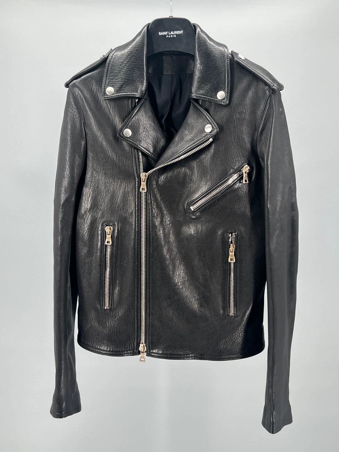 Balmain balmain men's black leather biker jacket Size US M / EU 48-50 / 2 - 1 Thumbnail